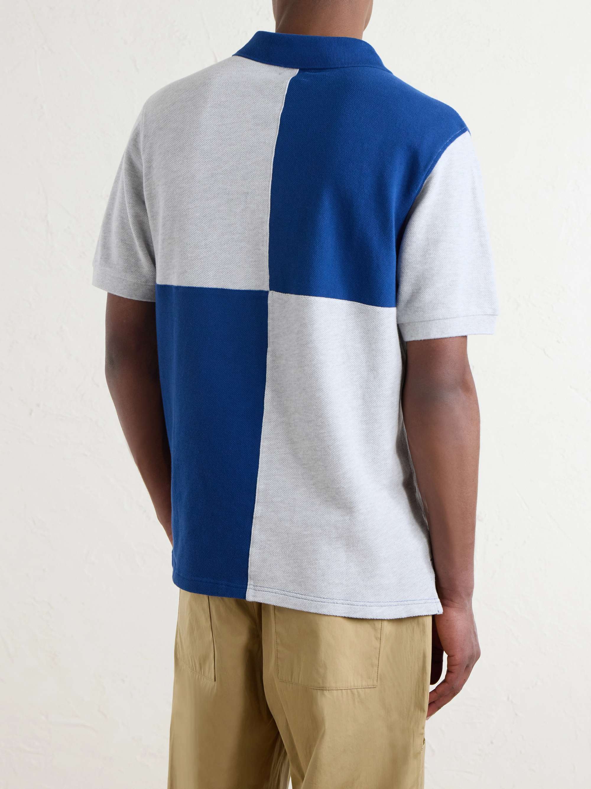 AIMÉ LEON DORE Logo-Embroidered Colour-Block Cotton-Piqué Polo