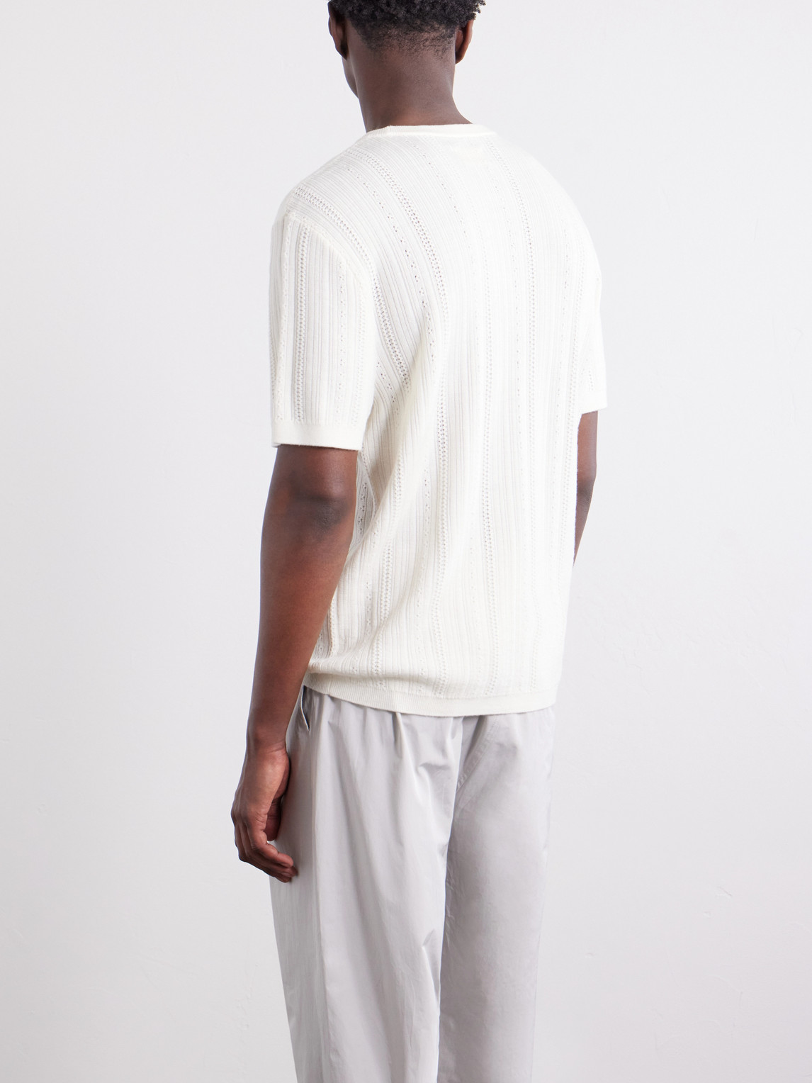 Aimé Leon Dore - Striped Pointelle-Knit Merino T-Shirt