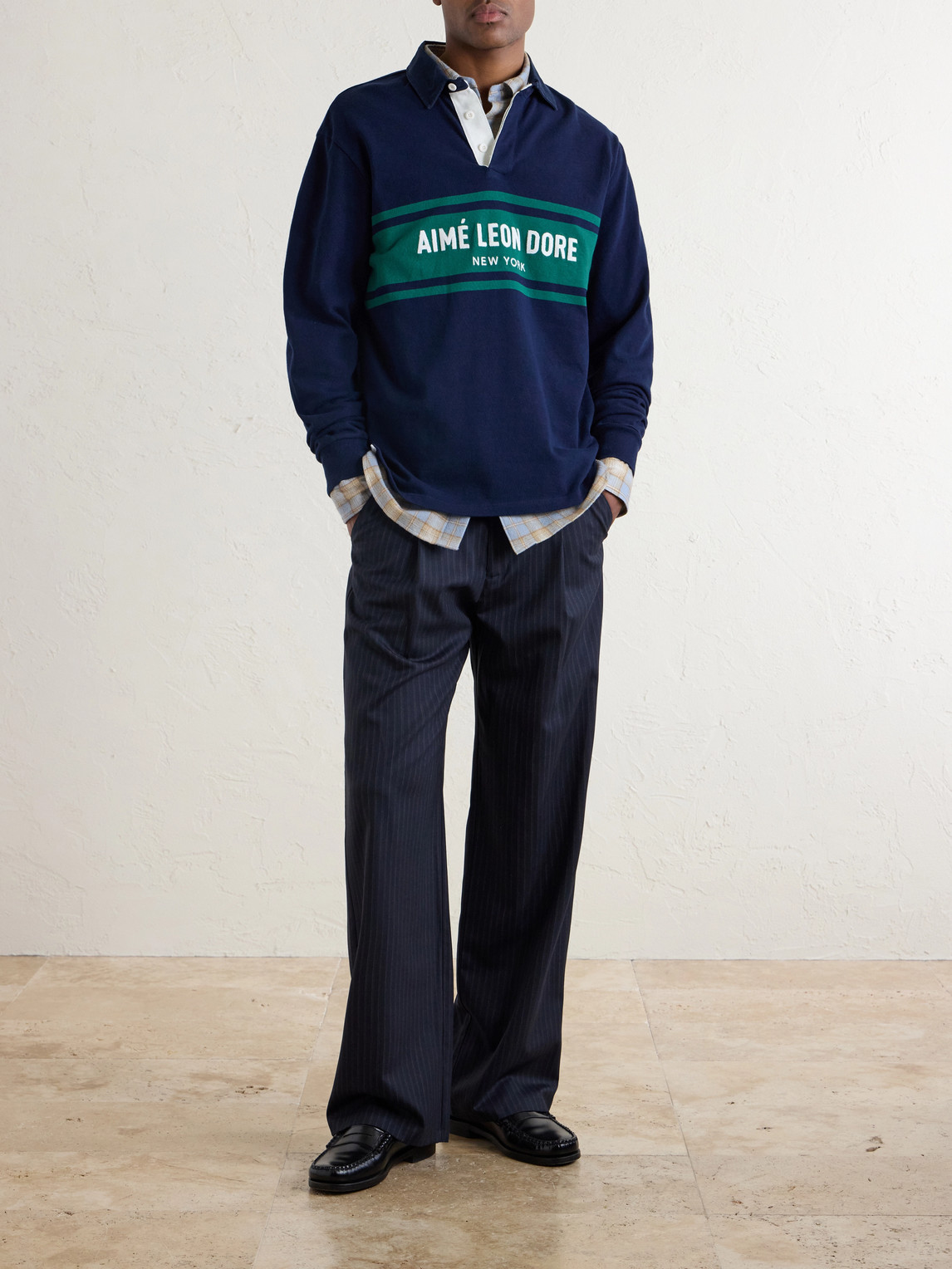 Aimé Leon Dore - Logo-Embroidered Cotton-Jersey Polo Sweater