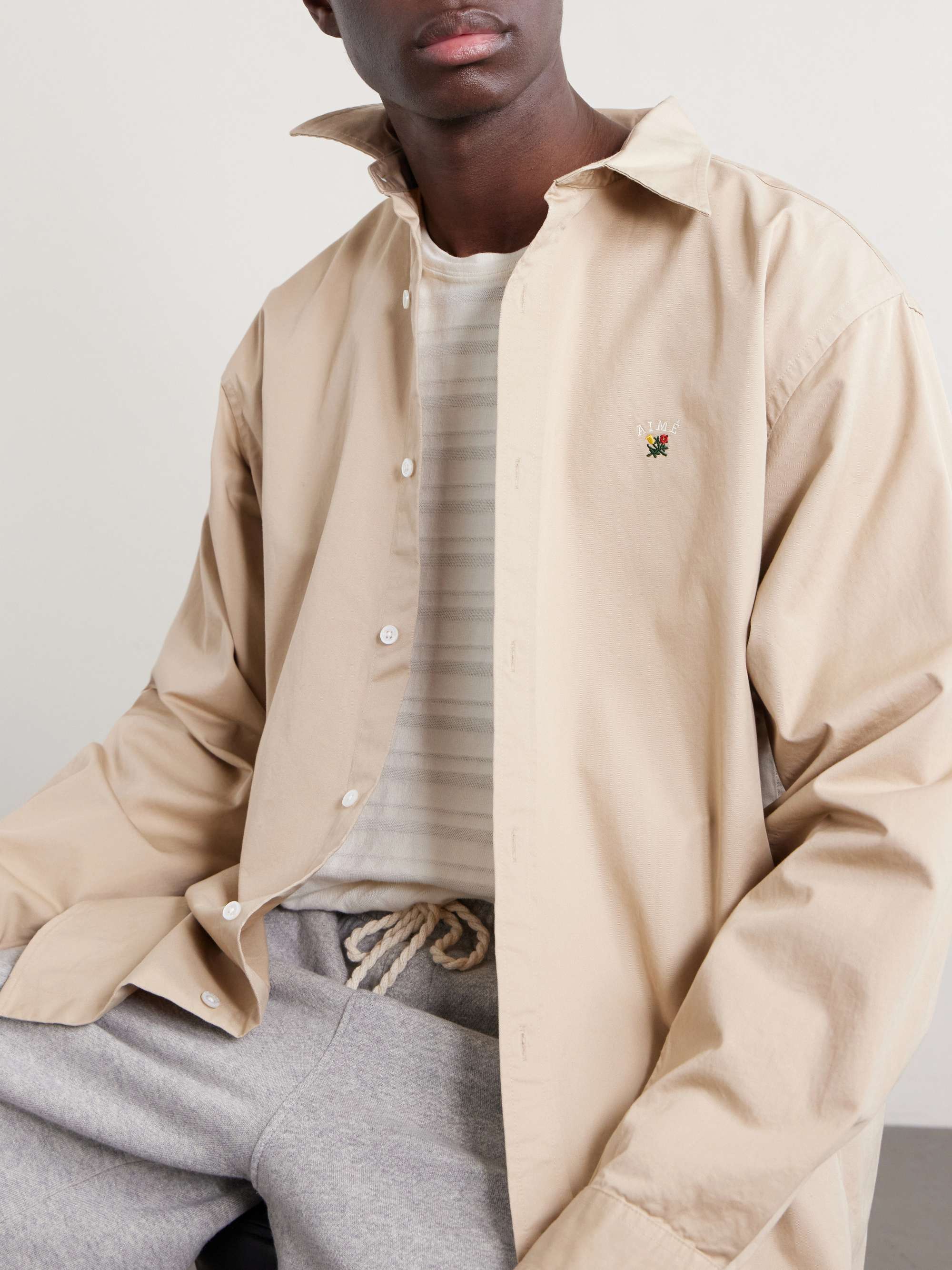 AIMÉ LEON DORE Logo-Embroidered Cotton Shirt for Men | MR PORTER