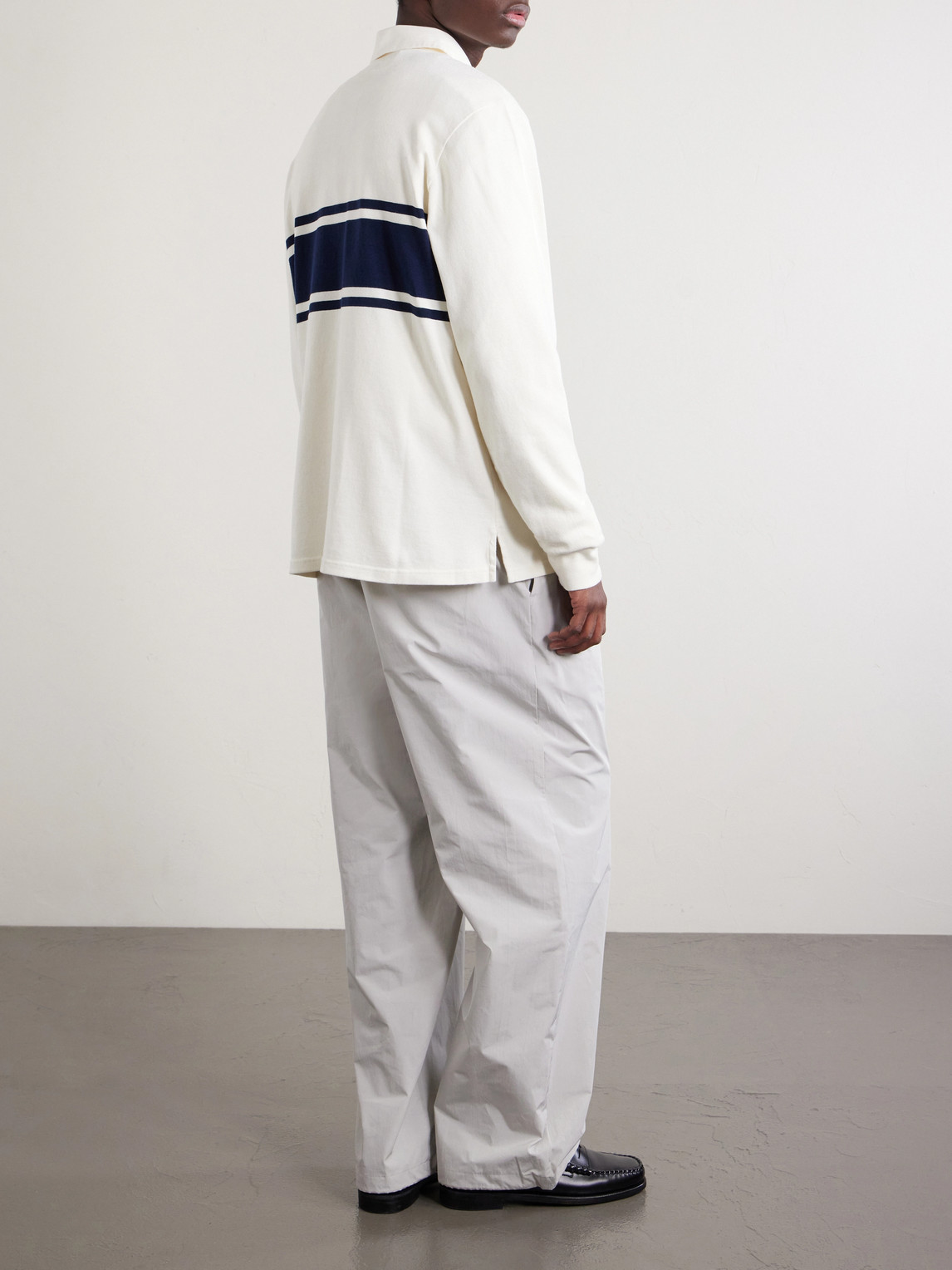 Aimé Leon Dore - Logo-Embroidered Striped Cotton Polo Sweater