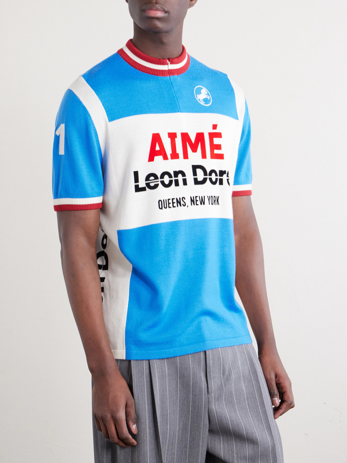 Aimé Leon Dore - Logo-Detailed Merino Wool Half-Zip T-Shirt