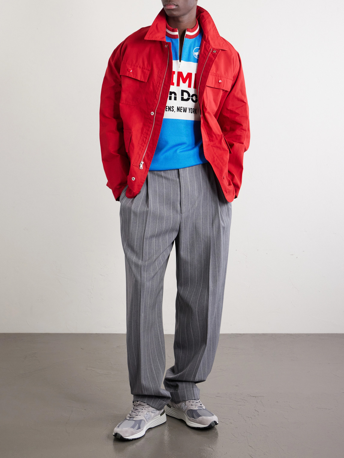 Aimé Leon Dore - Logo-Detailed Merino Wool Half-Zip T-Shirt