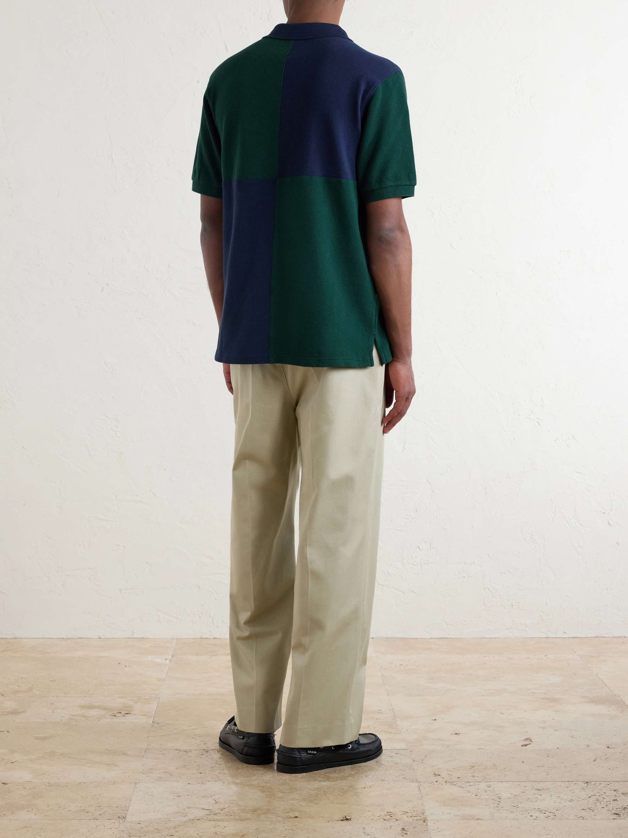 AIMÉ LEON DORE Logo-Embroidered Colour-Block Cotton-Piqué Polo