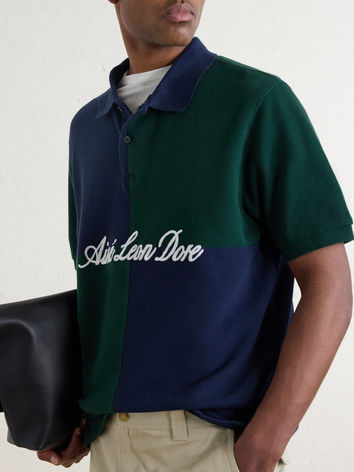 Aimé Leon Dore - Logo-Embroidered Colour-Block Cotton-Piqué Polo Shirt