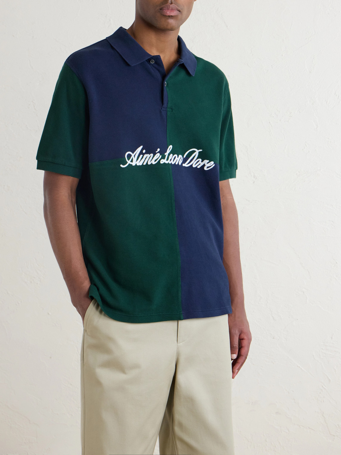 Aimé Leon Dore - Logo-Embroidered Colour-Block Cotton-Piqué Polo Shirt