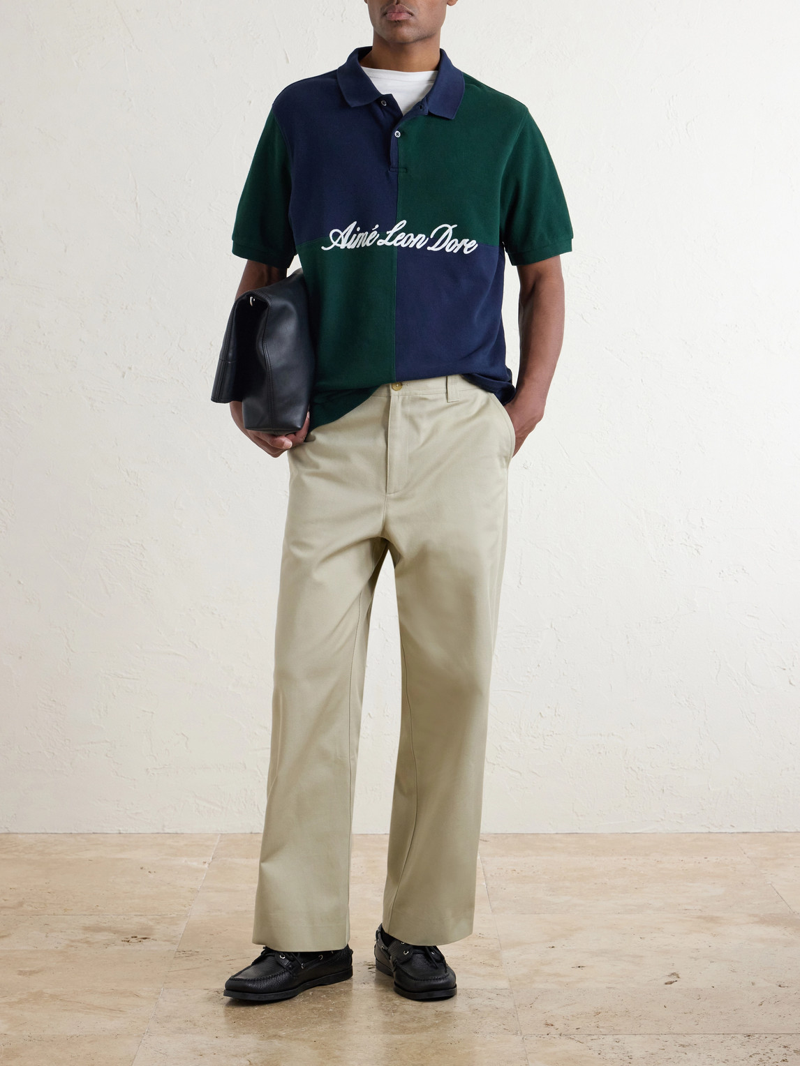 Aimé Leon Dore - Logo-Embroidered Colour-Block Cotton-Piqué Polo Shirt