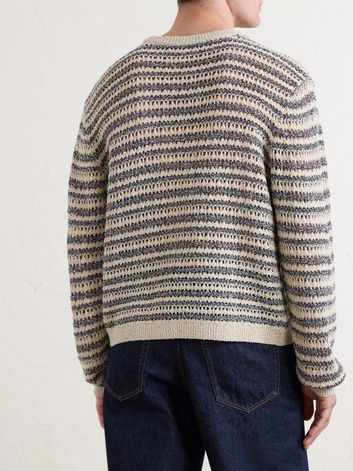 Aimé Leon Dore - Striped Open-Knit Cotton-Blend Sweater