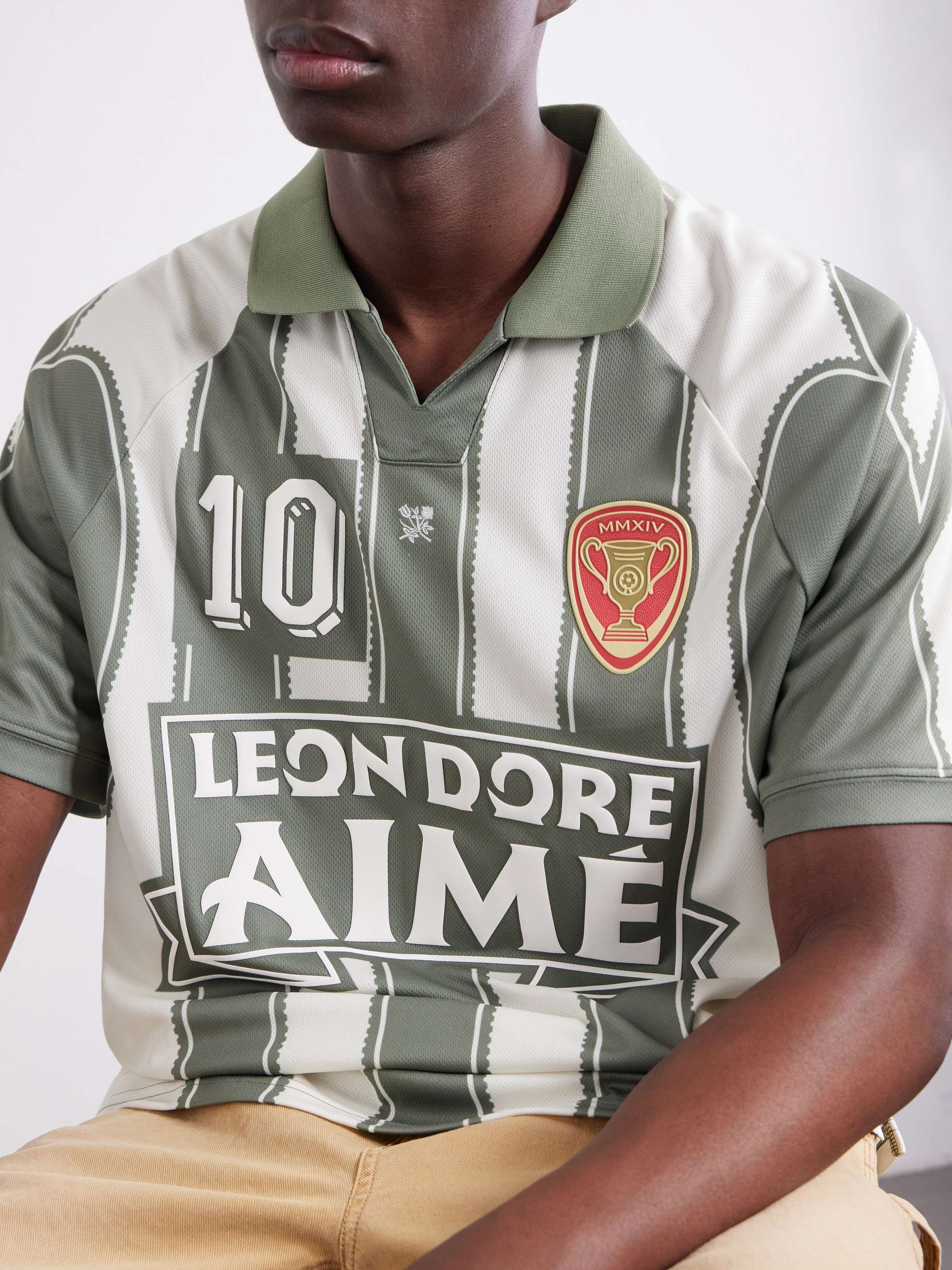 AIMÉ LEON DORE Logo-Appliquéd Striped Jersey T-Shirt for Men | MR