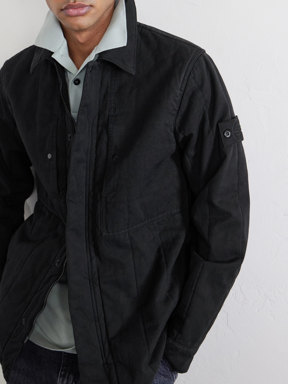 Ghost Padded Cotton And Linen-Blend Primaloft® Overshirt