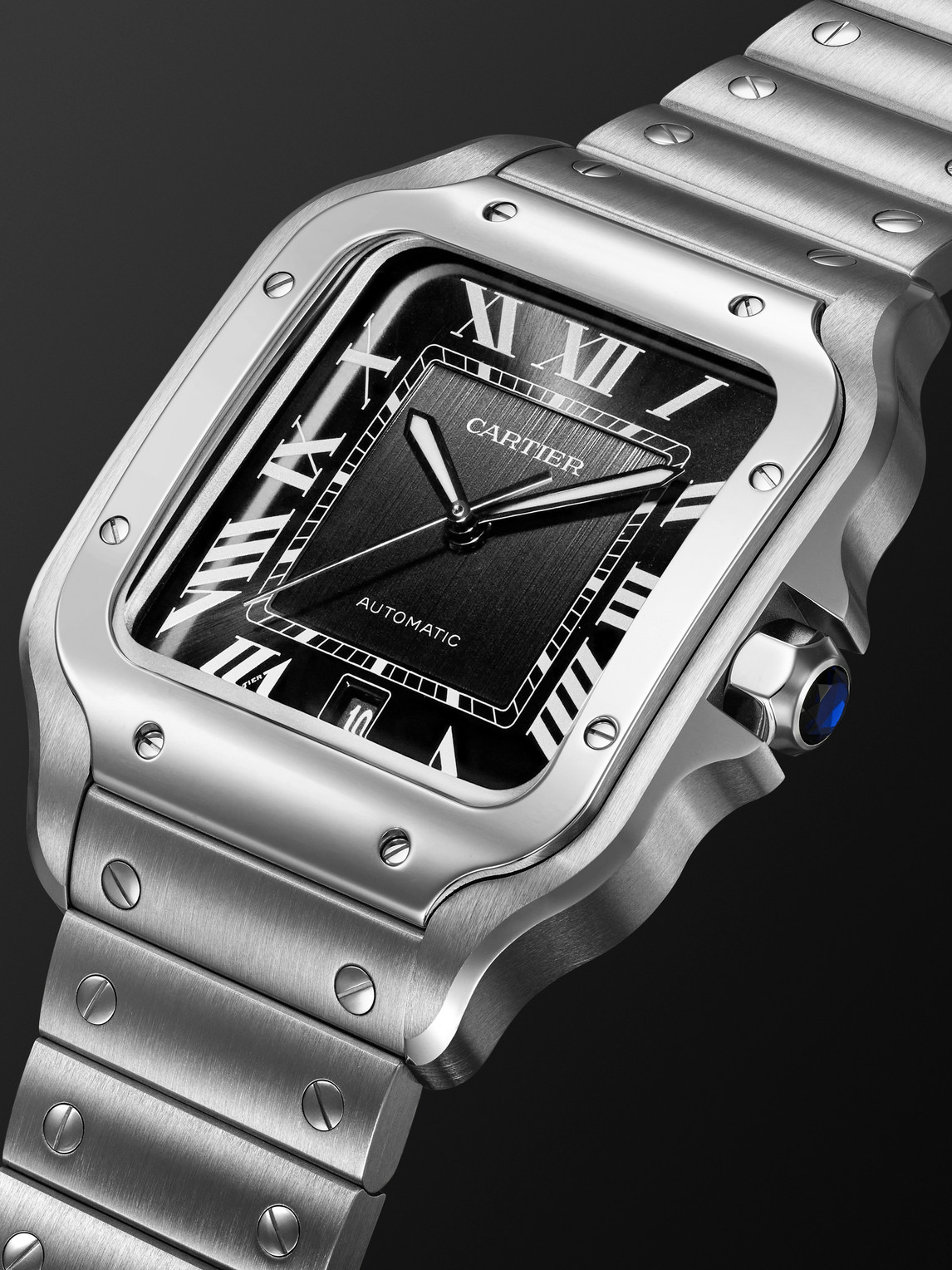  Cartier - Santos De Cartier Large Automatic 47.5mm Stainless Steel Watch, Ref. No. Crwssa0096 - Men - Black 