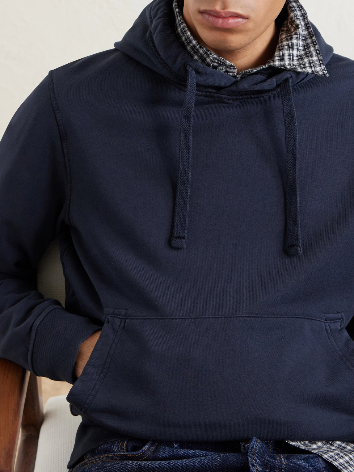 Garment-Dyed Organic Cotton-Fleece Hoodie