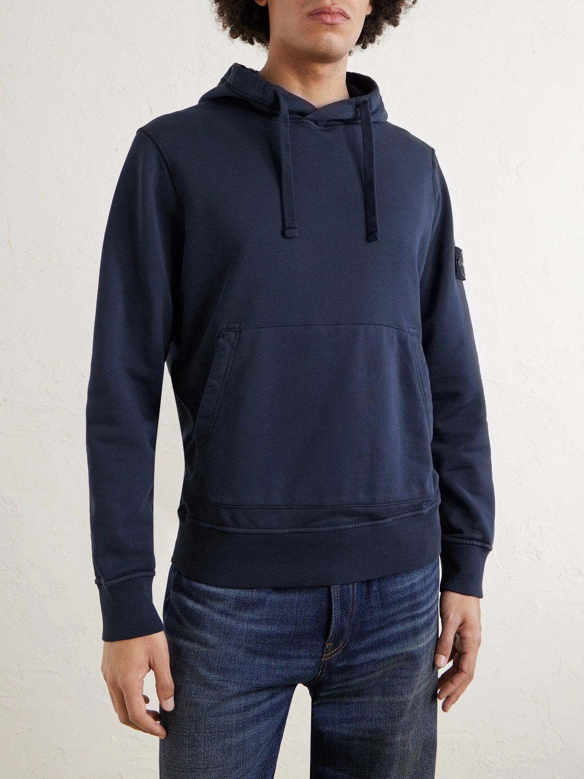 Garment-Dyed Organic Cotton-Fleece Hoodie
