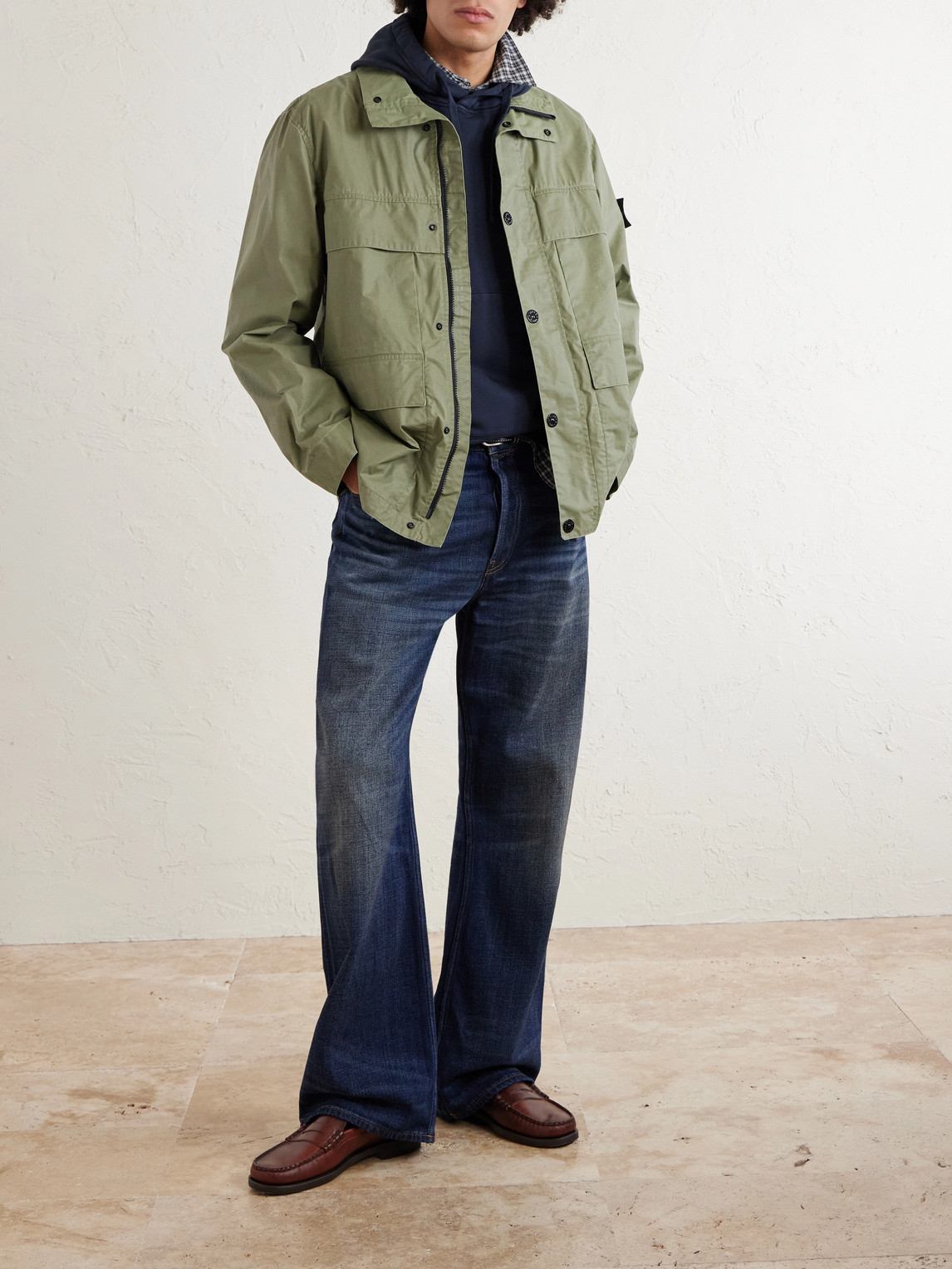 Garment-Dyed Organic Cotton-Fleece Hoodie