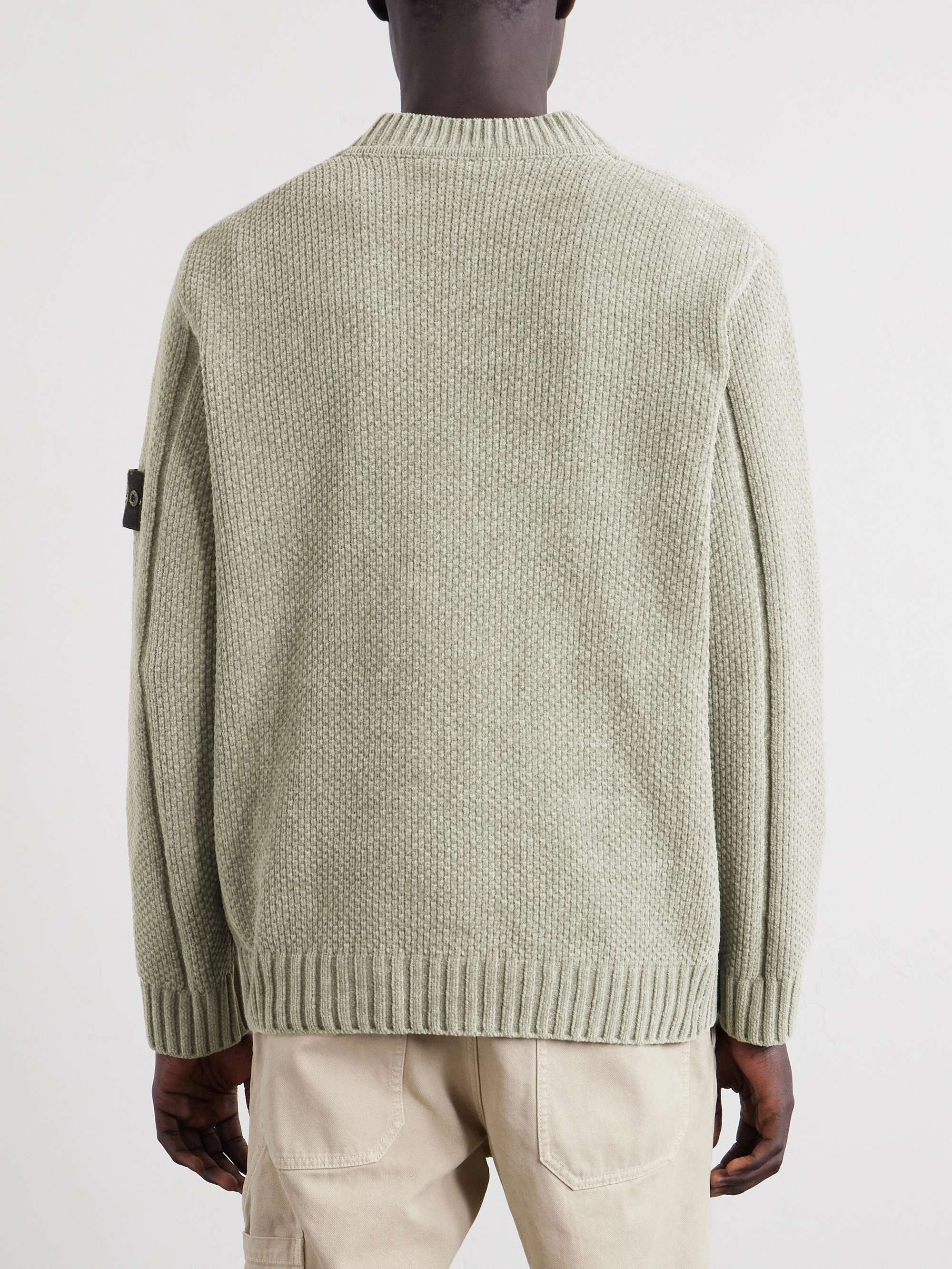 STONE ISLAND Cotton-Chenille Mock-Neck Sweater for Men | MR PORTER US