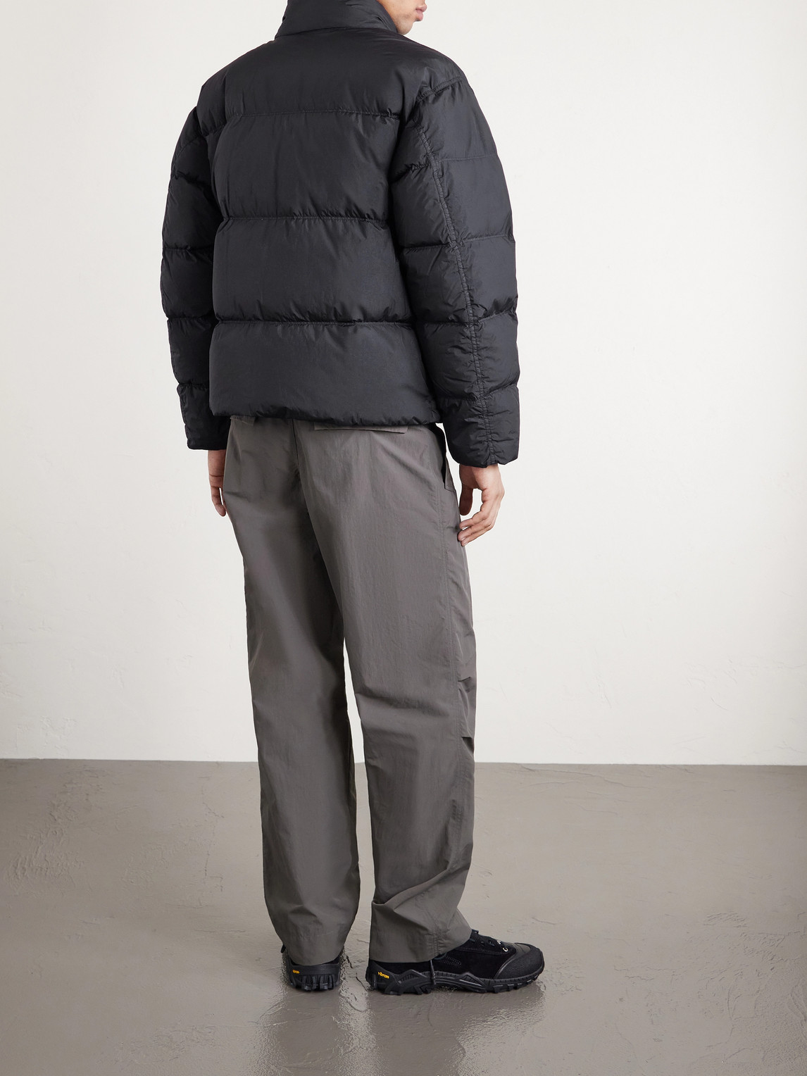 Quilted Crinkled Recycled-Nylon Down Jacket