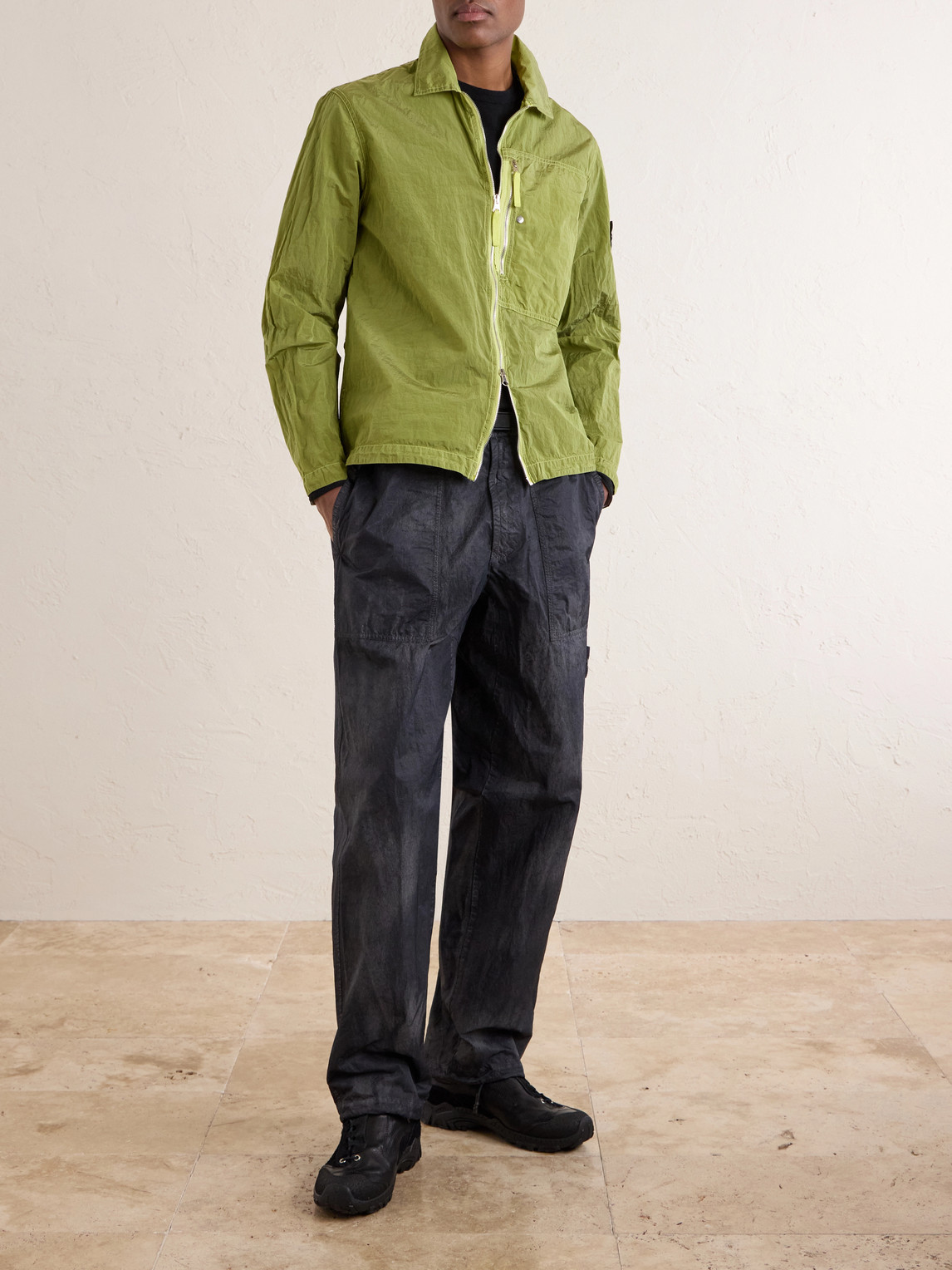 Tapered Reflective Nylon Trousers