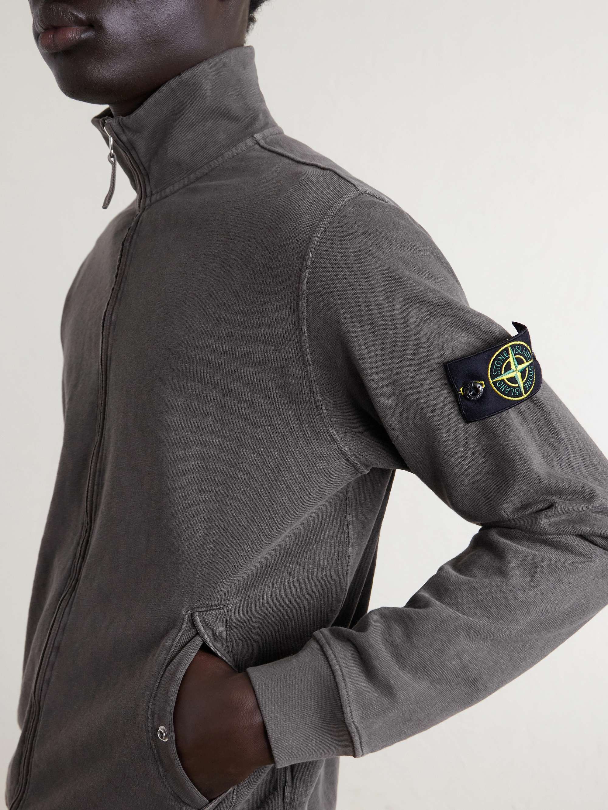 STONE ISLAND Malfilé Cotton Fleece Zip-Up Sweatshirt for Men | MR STONE ISLAND Malfilé Cotton Fleece Zip-Up Sweatshirt for Men | MR