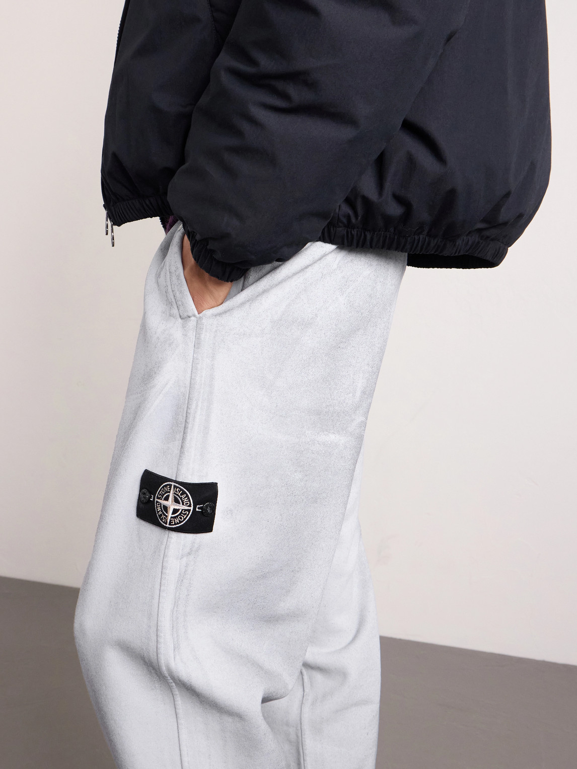 Tapered Reflective Organic Cotton Fleece Sweatpants