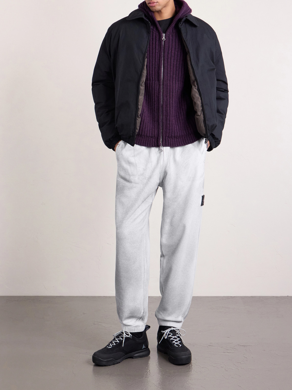 Tapered Reflective Organic Cotton Fleece Sweatpants