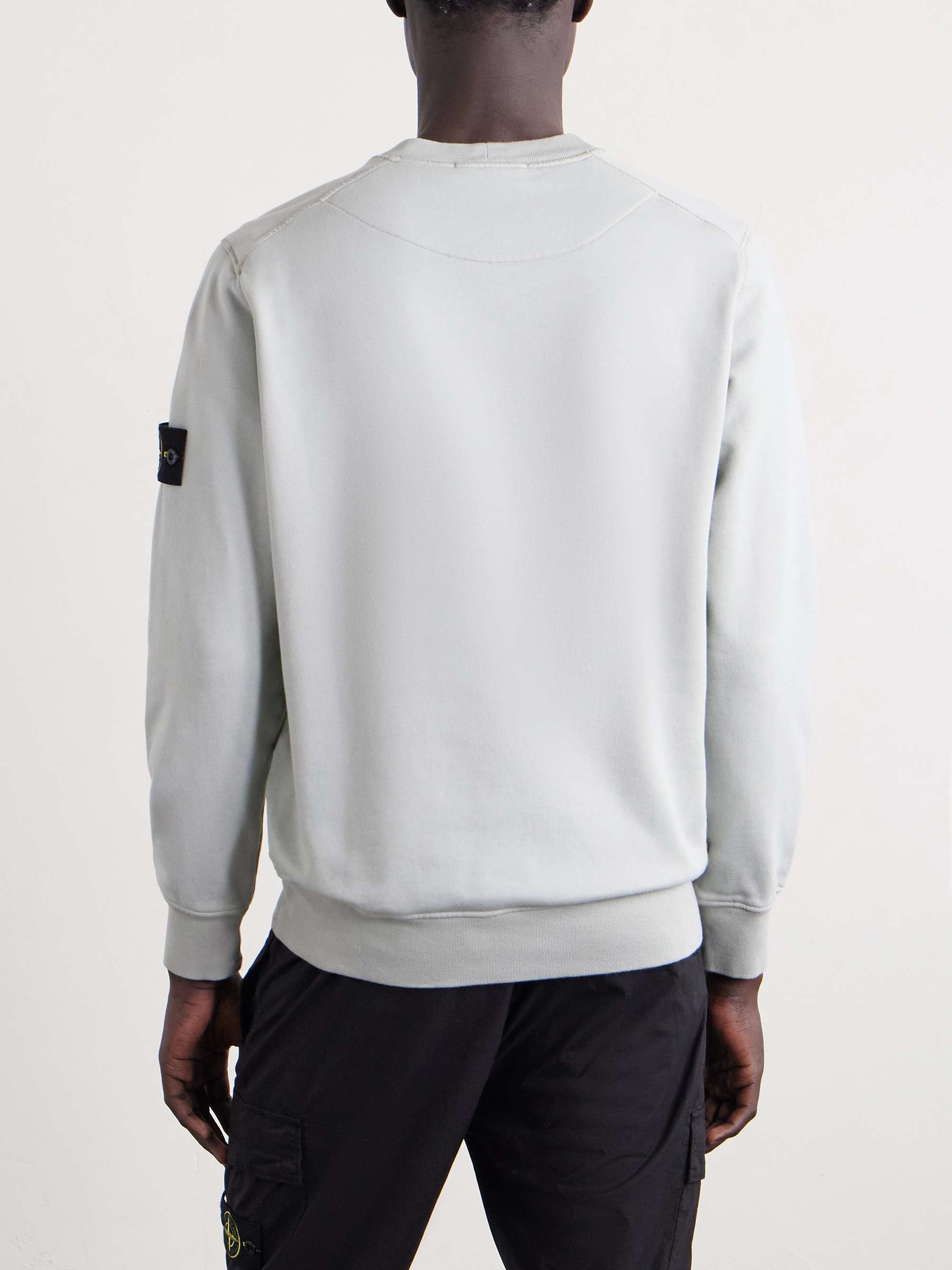トップス stone  Cotton Fleece Sweatshirt STONE ISLAND Garment-Dyed Organic Cotton Waffle Fleece Sweatshirt