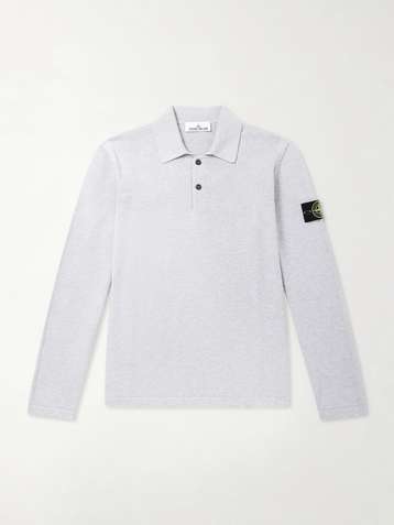 STONE ISLAND Logo-Appliquéd Cotton Polo Shirt