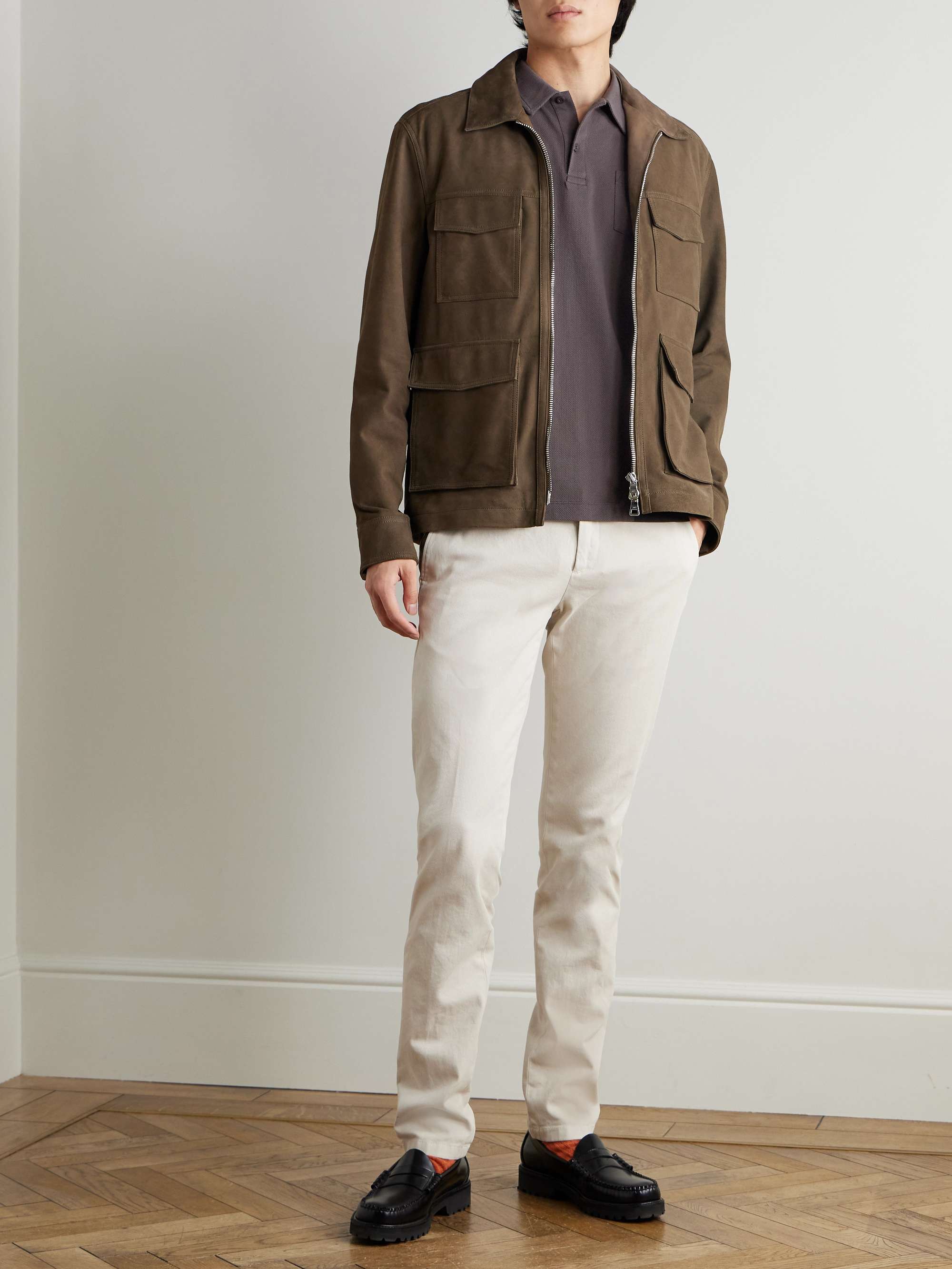 SUNSPEL Riviera Slim-Fit Cotton-Mesh Polo Shirt