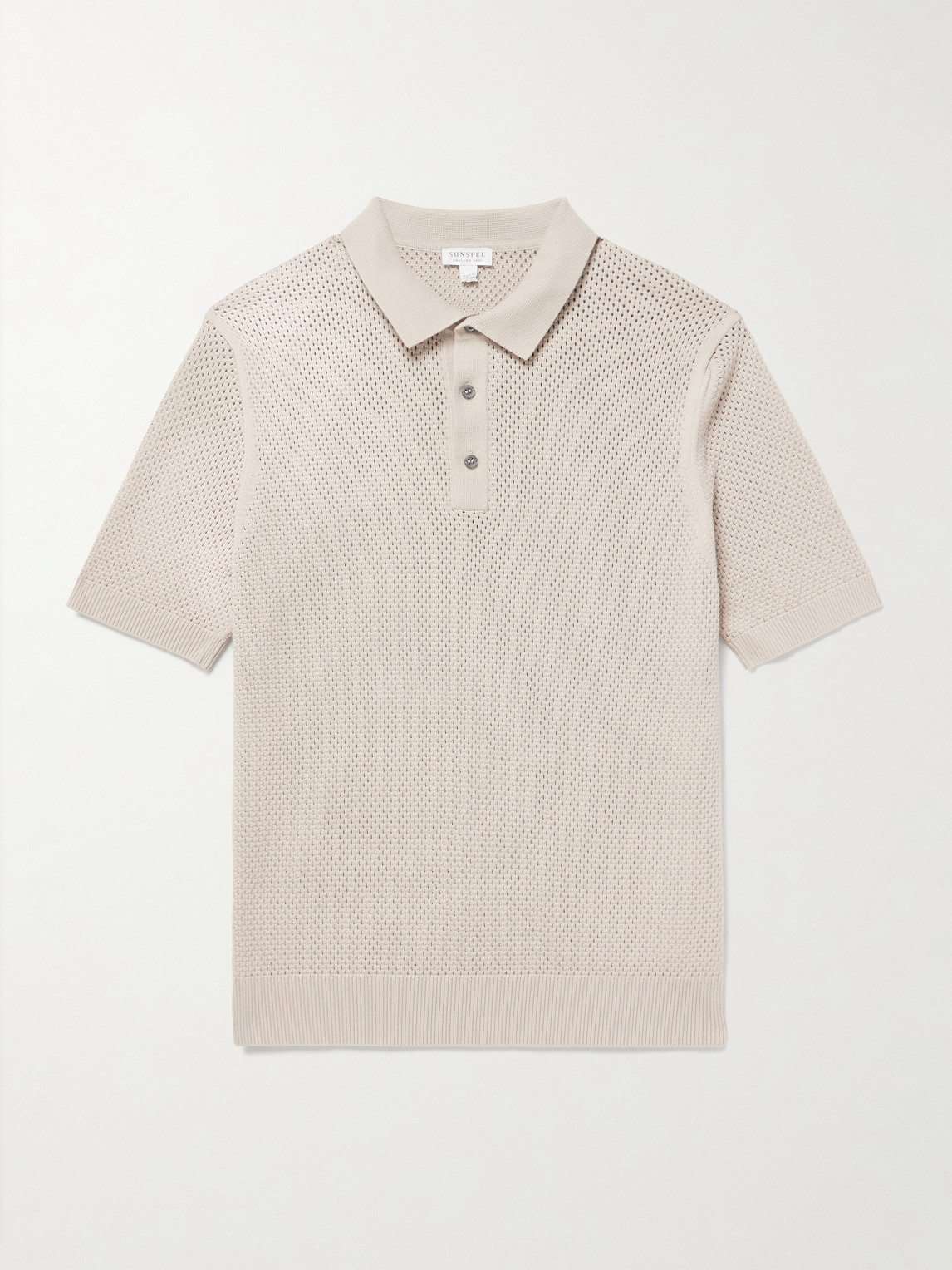 Sunspel Cotton-Mesh Polo Shirt - Men