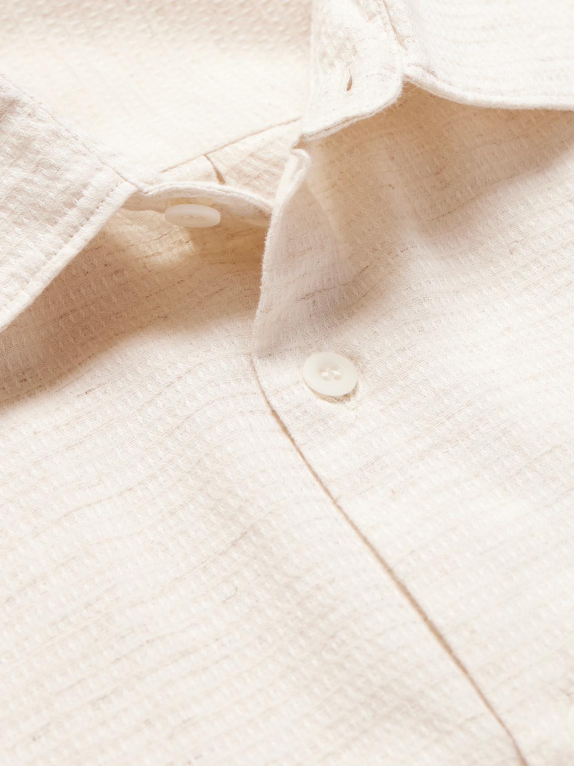  Sunspel - Cotton And Linen-blend Shirt - Men - Neutrals - M 