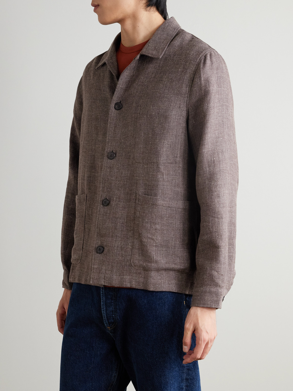  Sunspel - Cotton And Linen-blend Overshirt - Men - Brown - S 