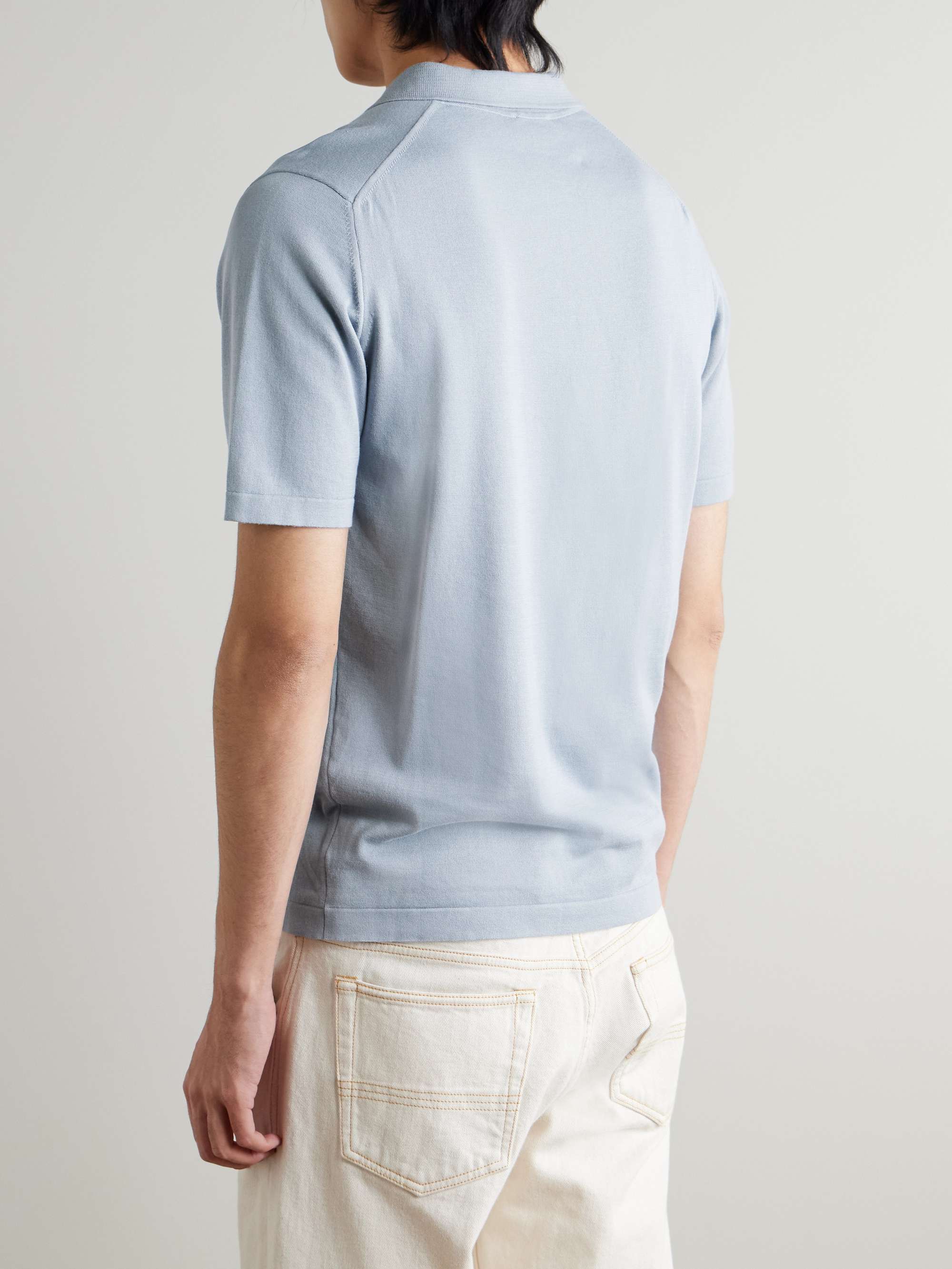 SUNSPEL Slim-Fit Sea Island Cotton Polo Shirt