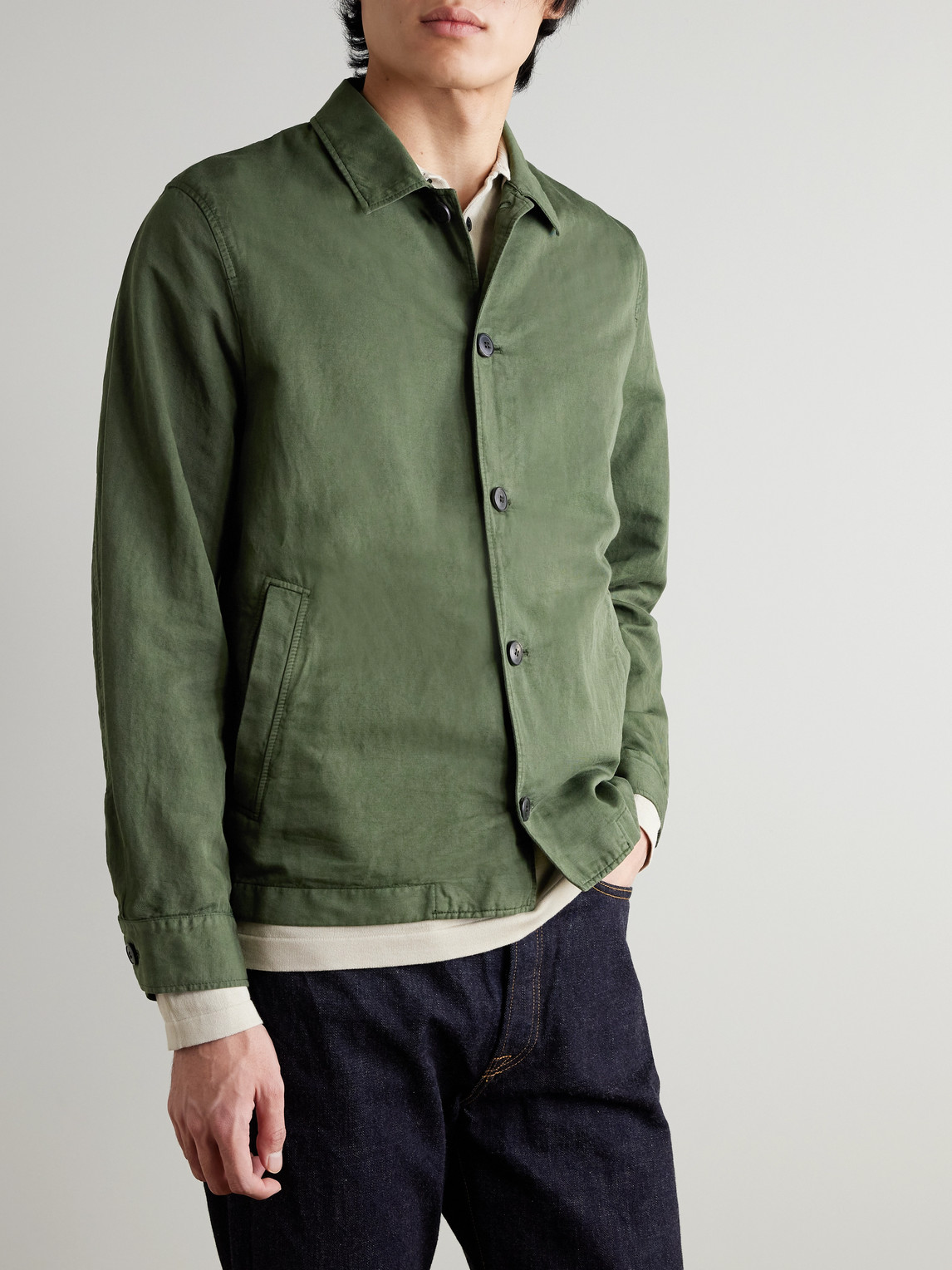  Sunspel - Cotton And Linen-blend Jacket - Men - Green - M 