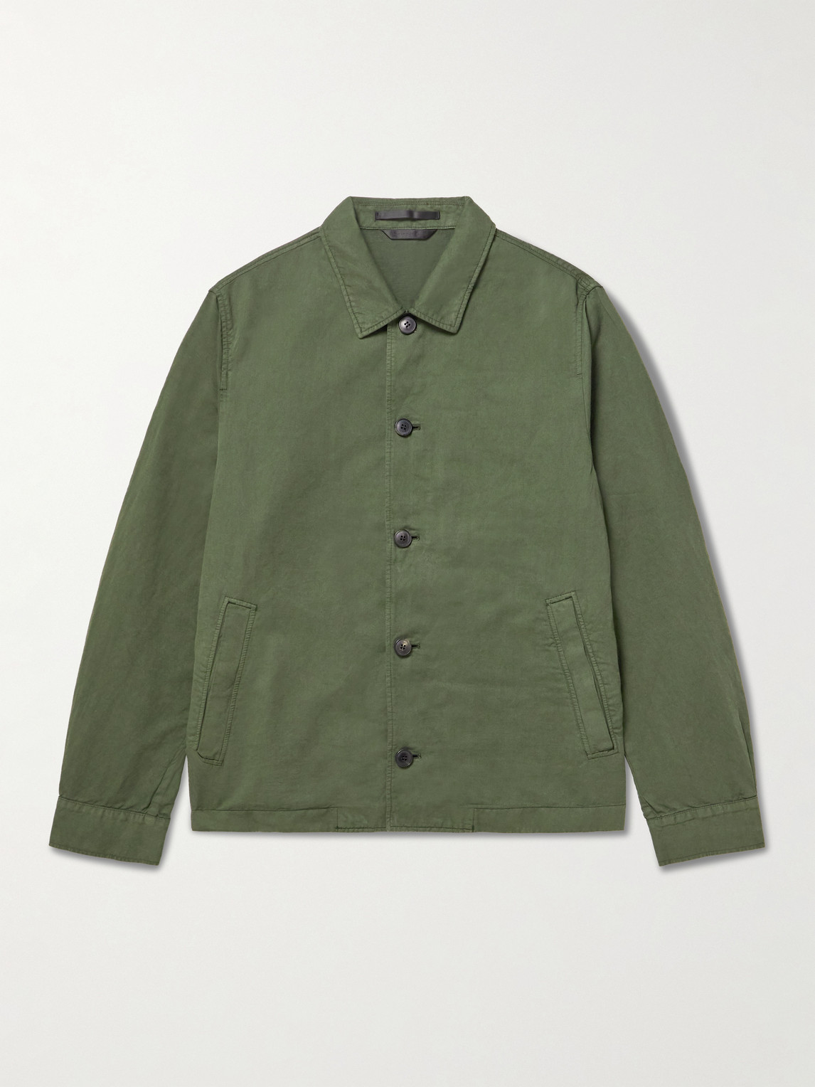 Sunspel Cotton And Linen-blend Jacket In Green
