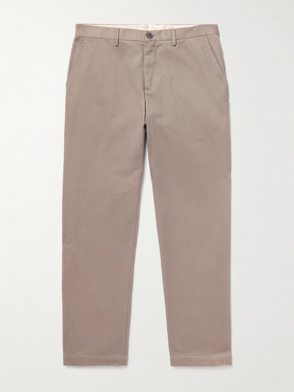 Sunspel Straight-leg Cotton-drill Trousers In Brown