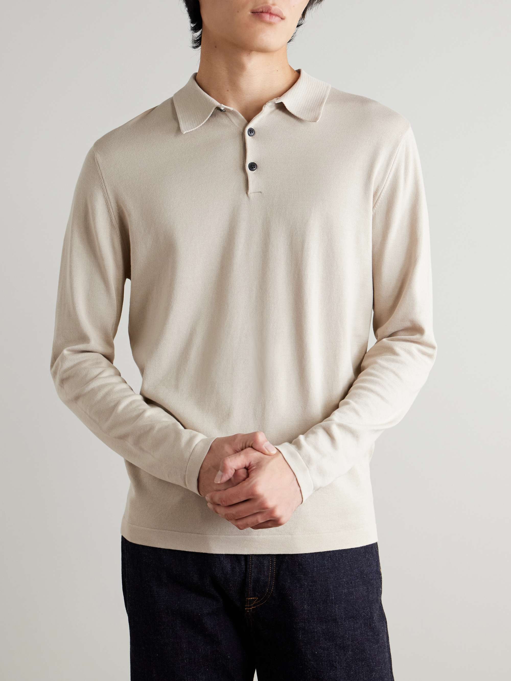 SUNSPEL Sea Island Cotton-Jersey Polo Shirt