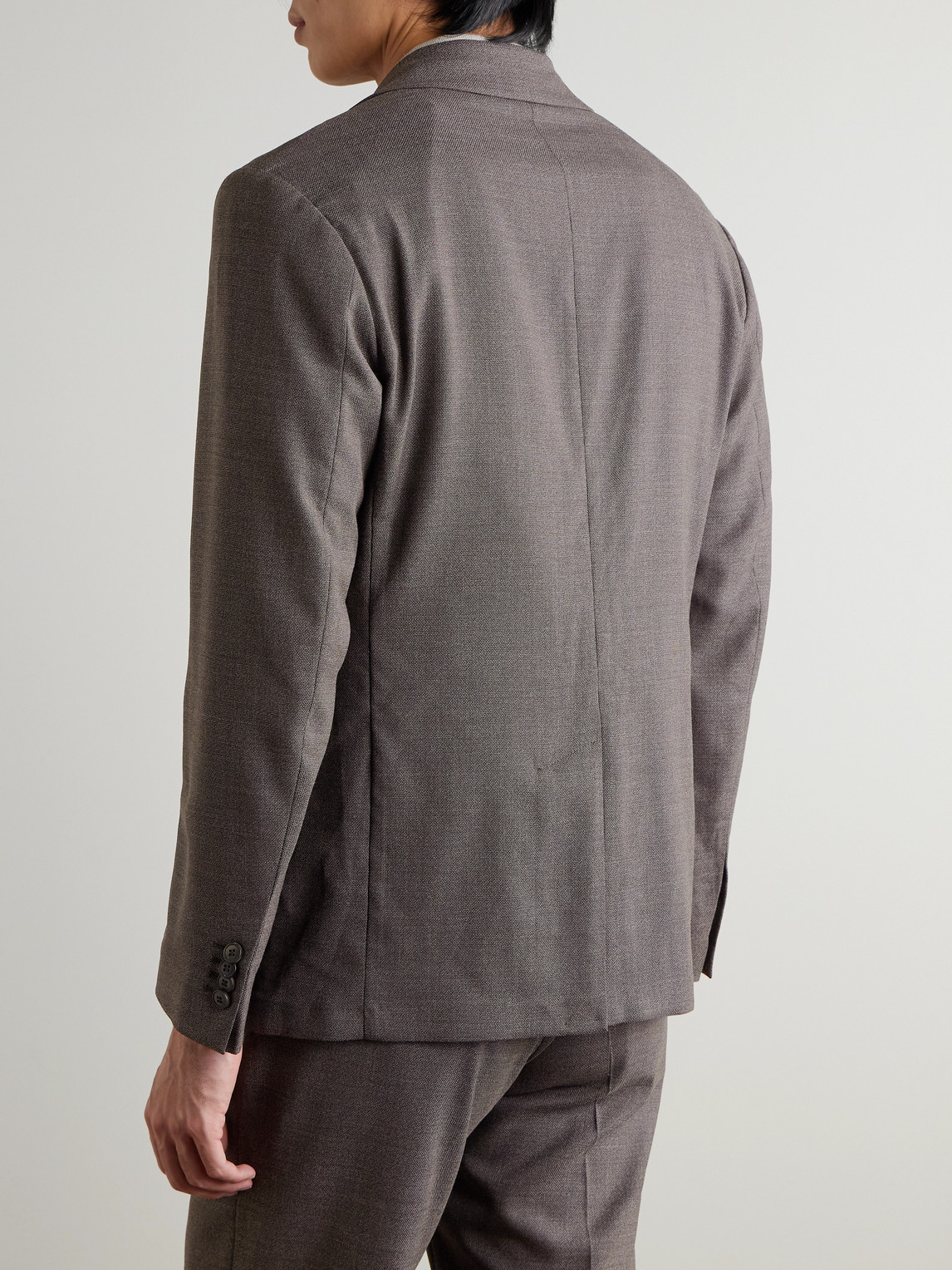  Sunspel - Textured Wool-blend Suit Jacket - Men - Brown - Uk/us 38 