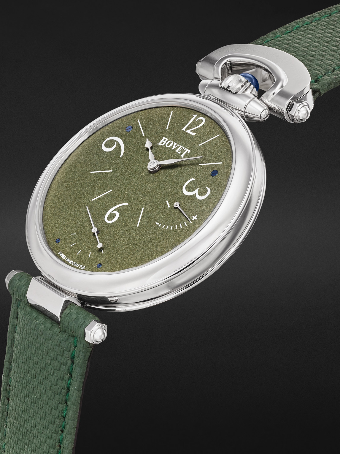  Bovet - 19thirty 10th Anniversary Hand-wound 42mm Stainless Steel And Leather Watch, Ref. No. Nts0118 - Men - Green 
