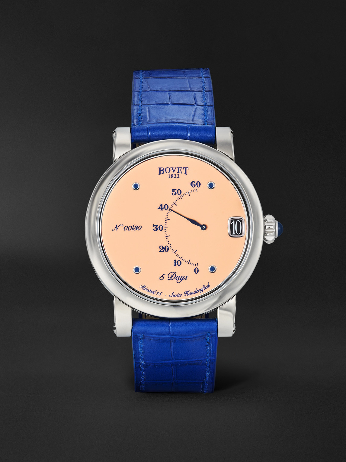 Bovet – Récital 15 Limited Edition Hand-Wound 42mm Titanium and Leather Watch, Ref. No. R150021