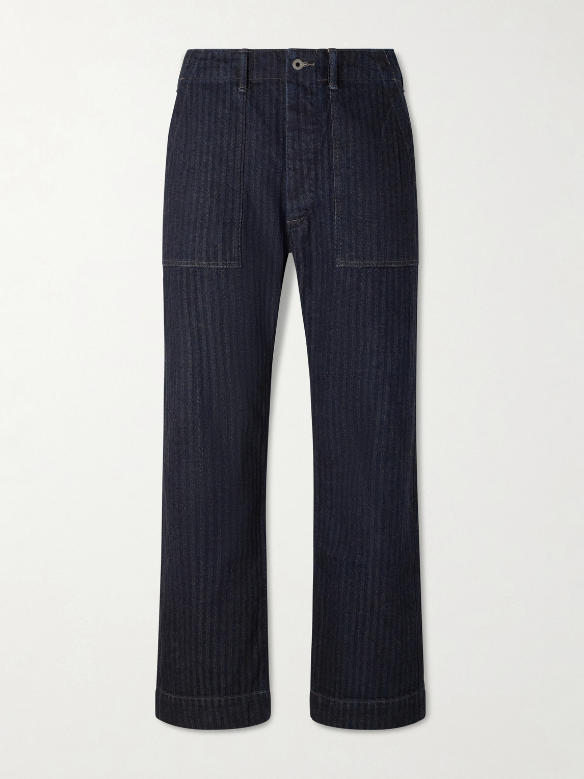 Rrl Herringbone Straight-leg Jeans In Blue