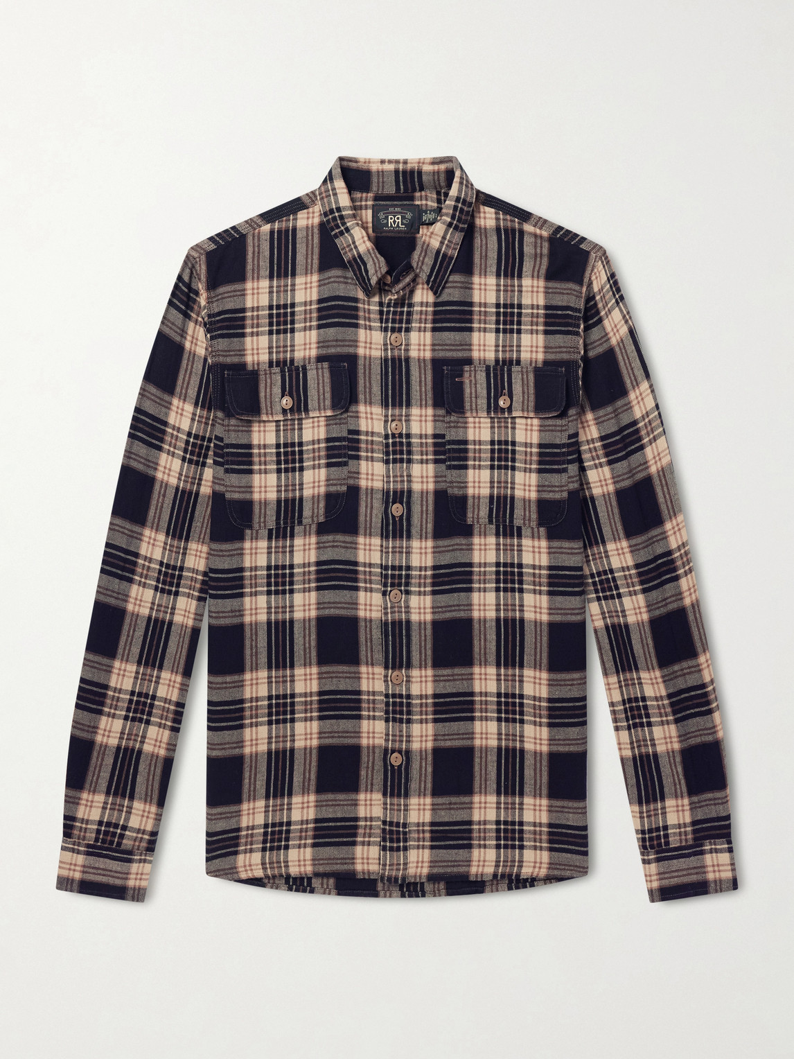 RRL – Checked Cotton and Linen-Blend Flannel Shirt