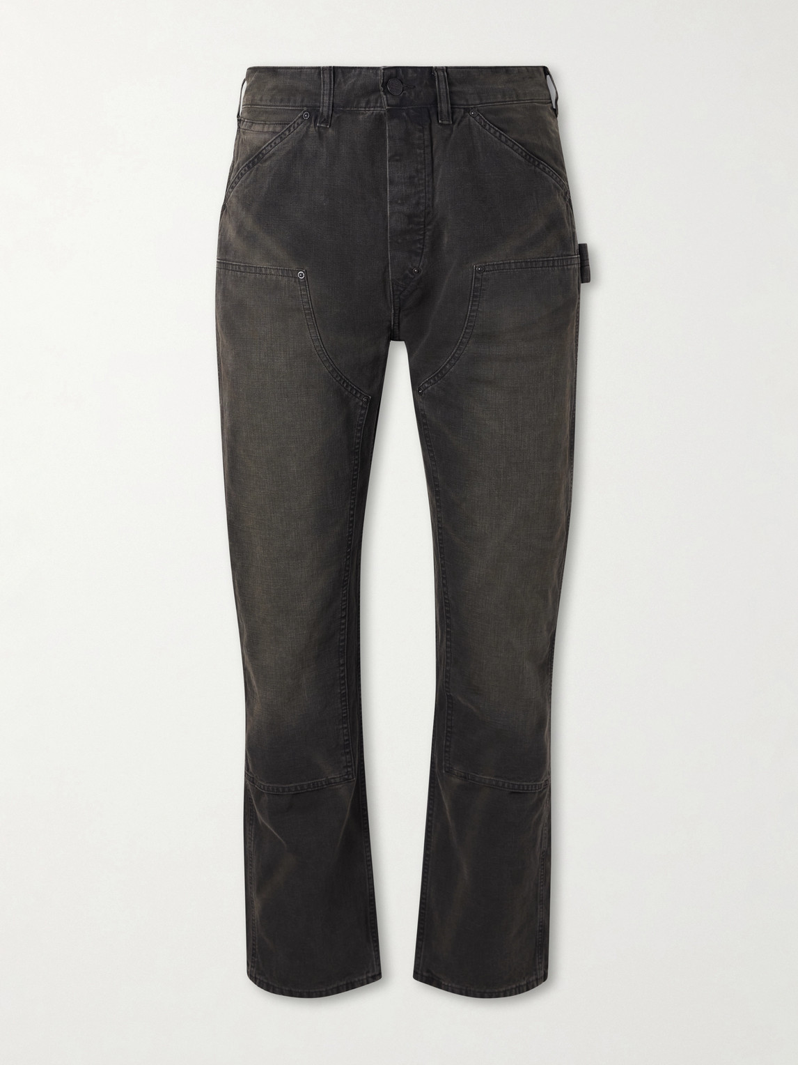 Rrl Hamilton Straight-leg Cotton-canvas Trousers In Gray