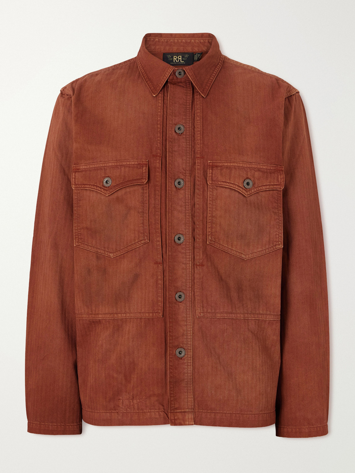 RRL – Embroidered Herringbone Cotton Overshirt