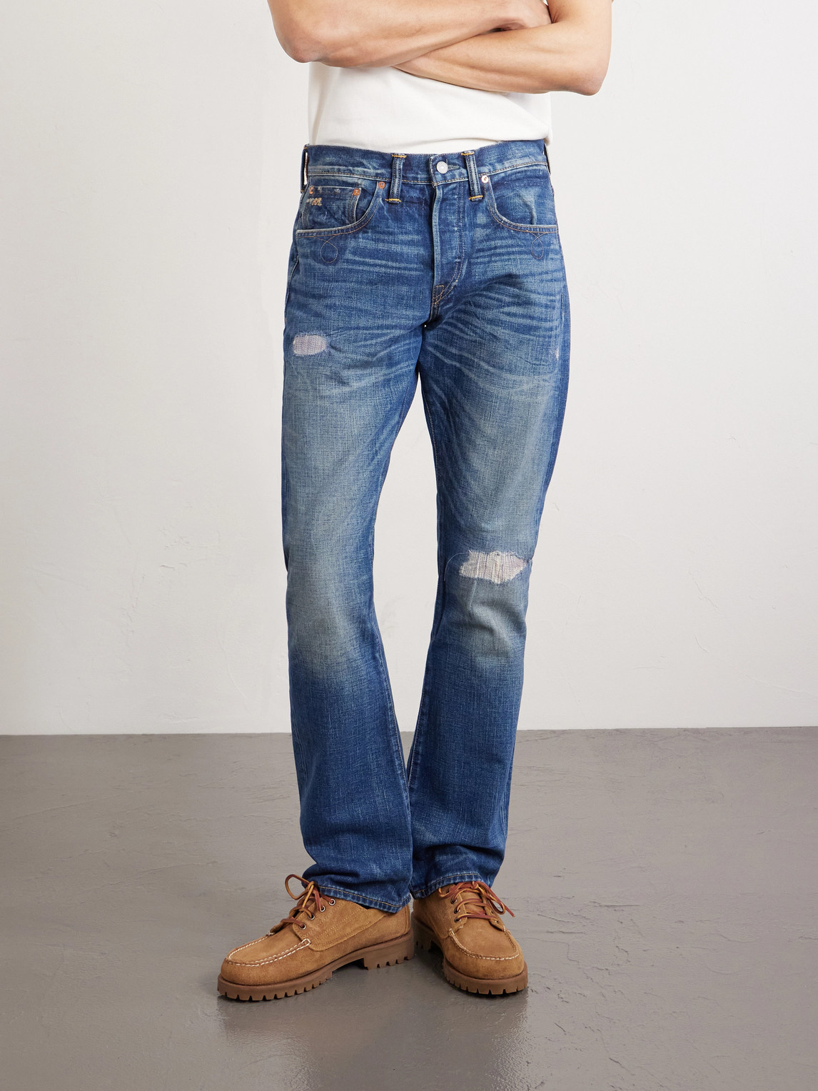 Rrl - Flared Distressed Jeans - Men - Blue - Uk/us 30 