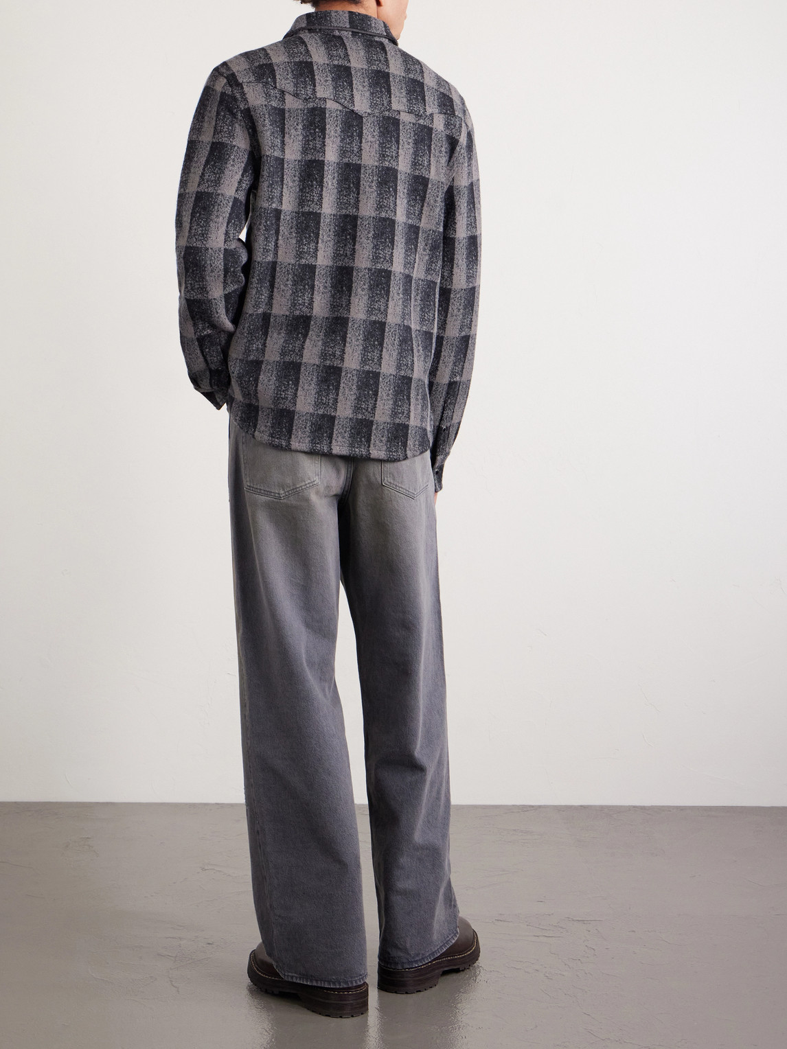  Rrl - Checked Wool And Cashmere-blend Overshirt - Men - Gray - L 