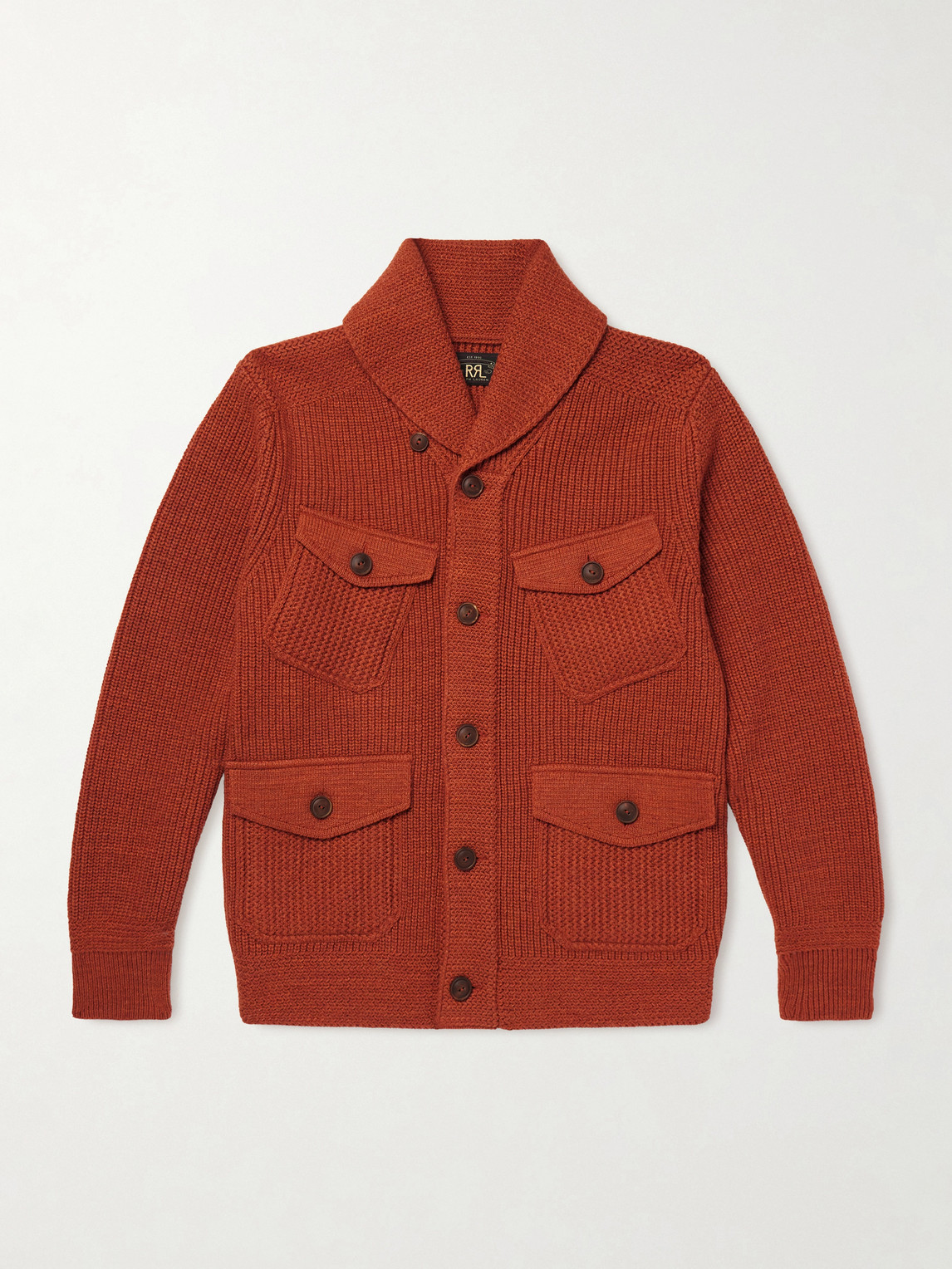 RRL – Shawl-Collar Ribbed Cotton and Wool-Blend Cardigan