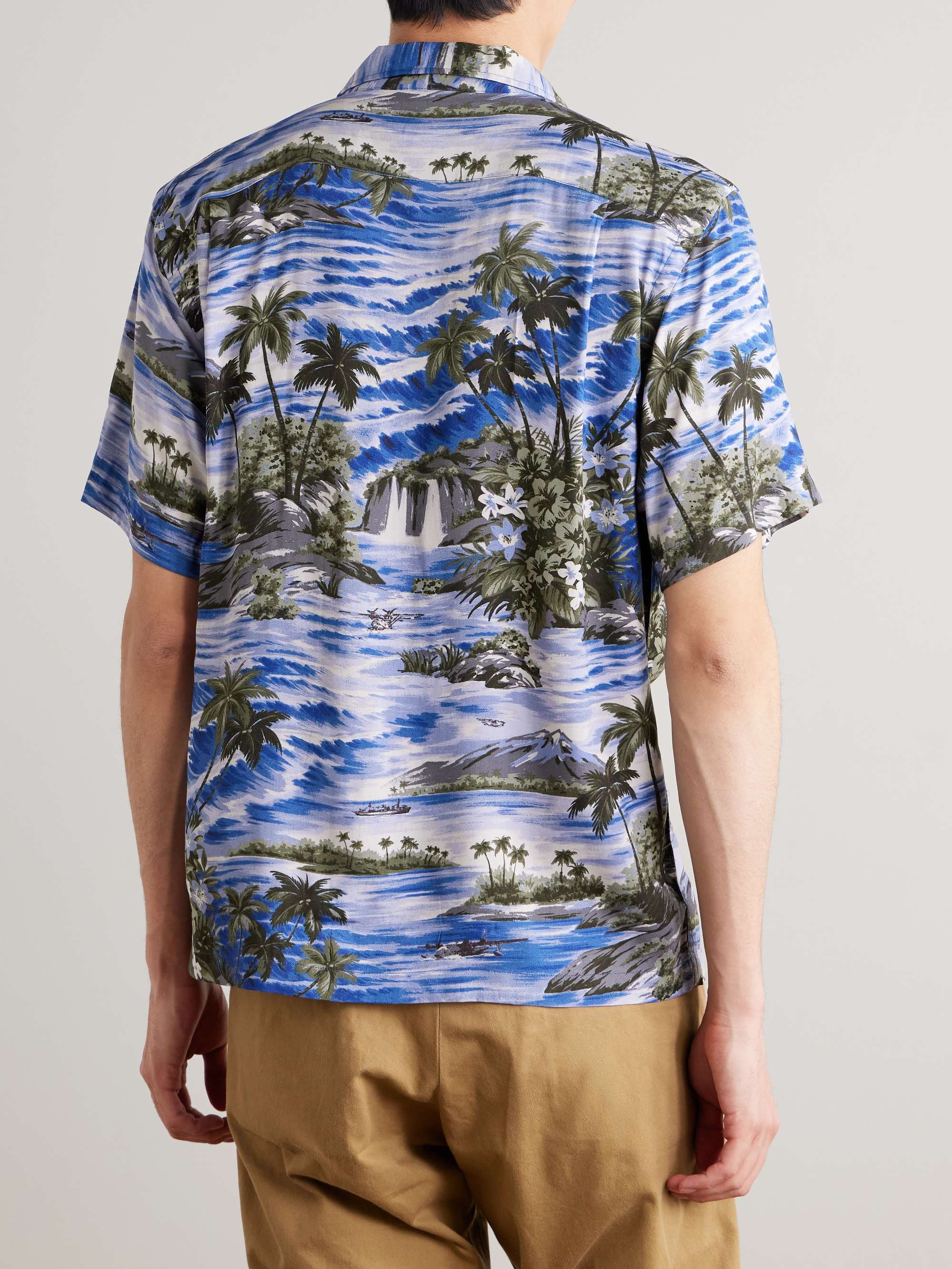 RRL Camp-Collar Floral-Print Woven Shirt for Men | MR PORTER