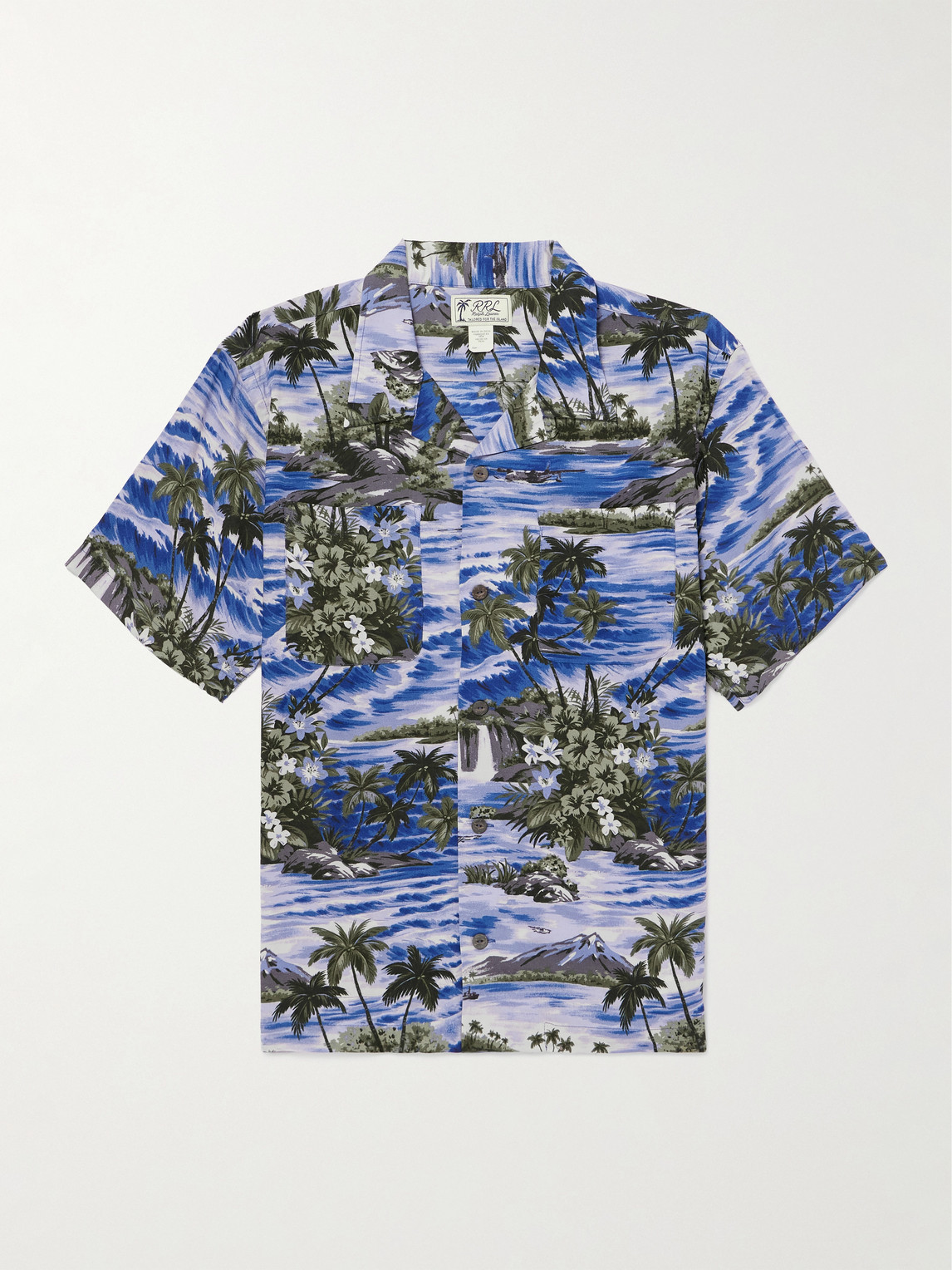 RRL Camp-Collar Floral-Print Woven Shirten