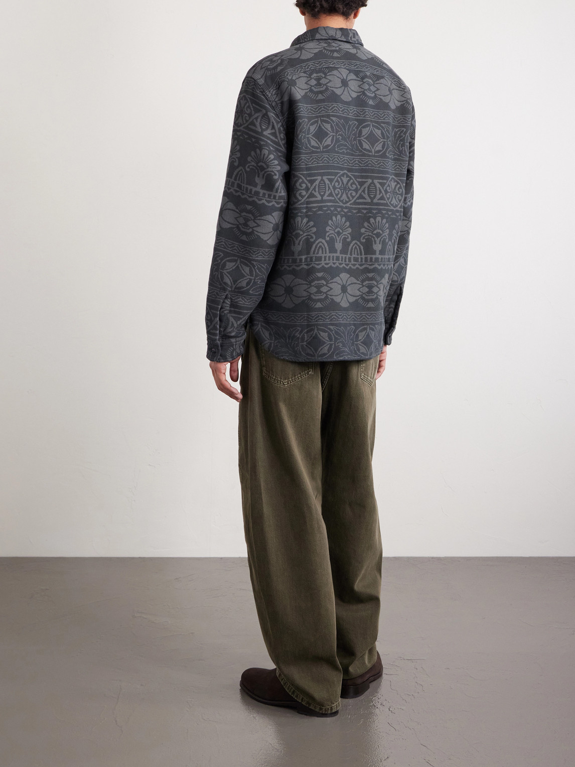  Rrl - Cotton-jacquard Shirt - Men - Gray - S 