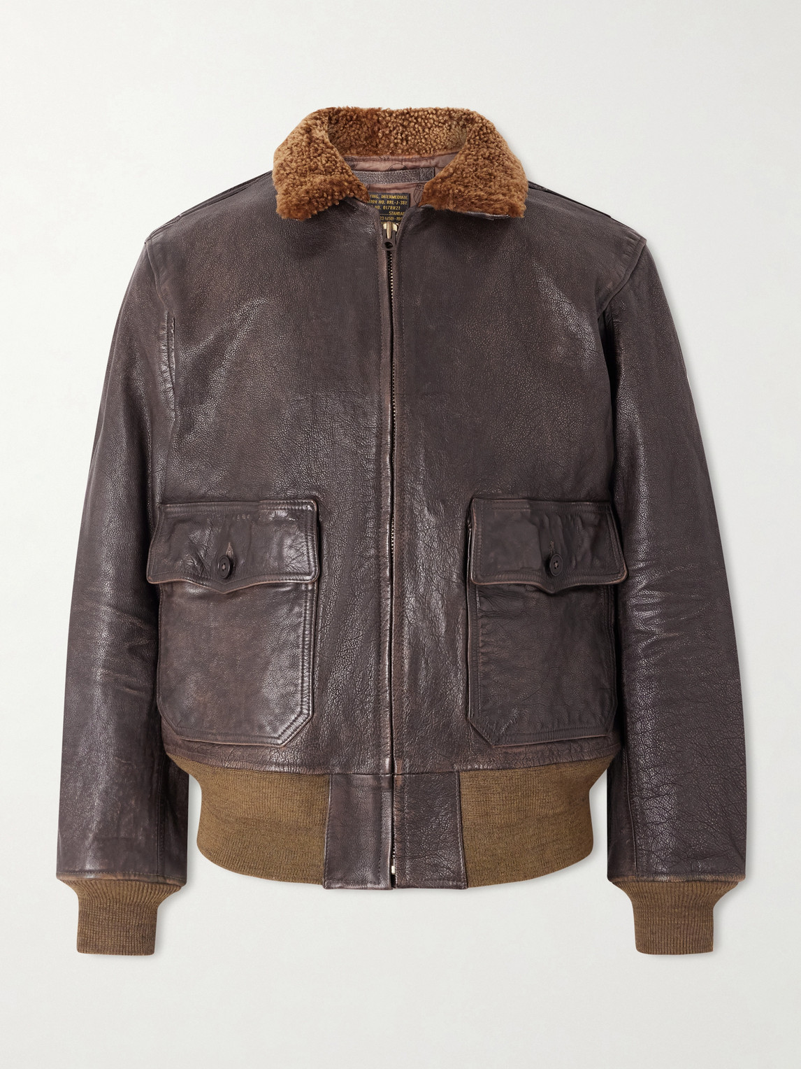 Rrl Shearling Jacket In Brown