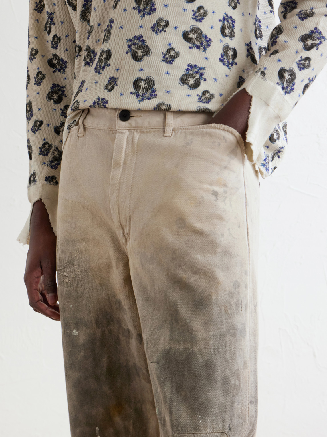Enfants Riches Déprimés - Straight-Leg Distressed Cotton And Linen-Blend Trousers
